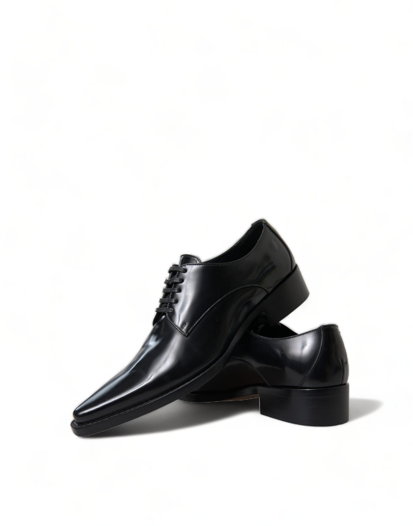 Dolce & Gabbana Elegante Sorte Læder Formelle Flade Sko