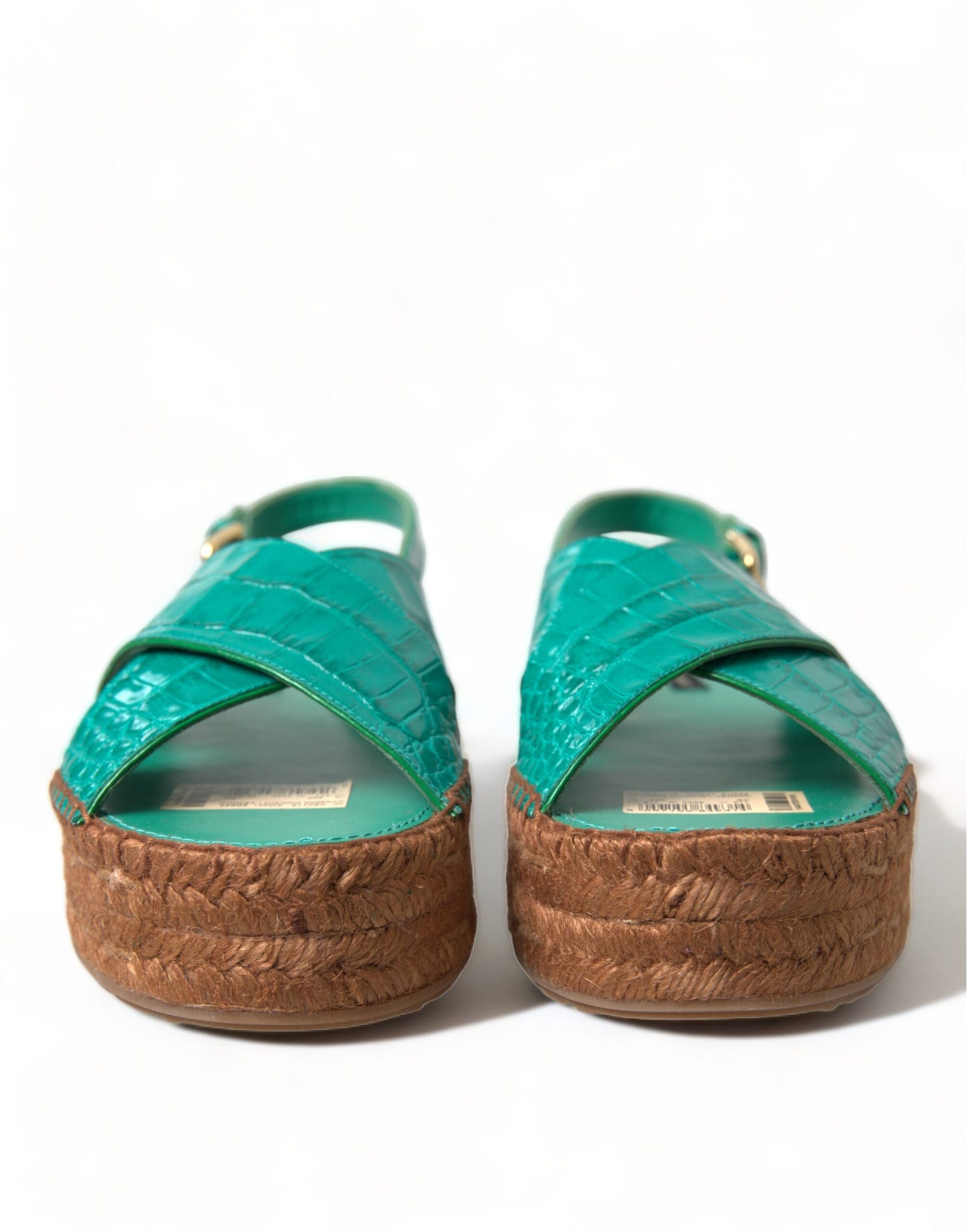 Dolce & Gabbana Elegante Grønne Espadrille Platform Sandaler