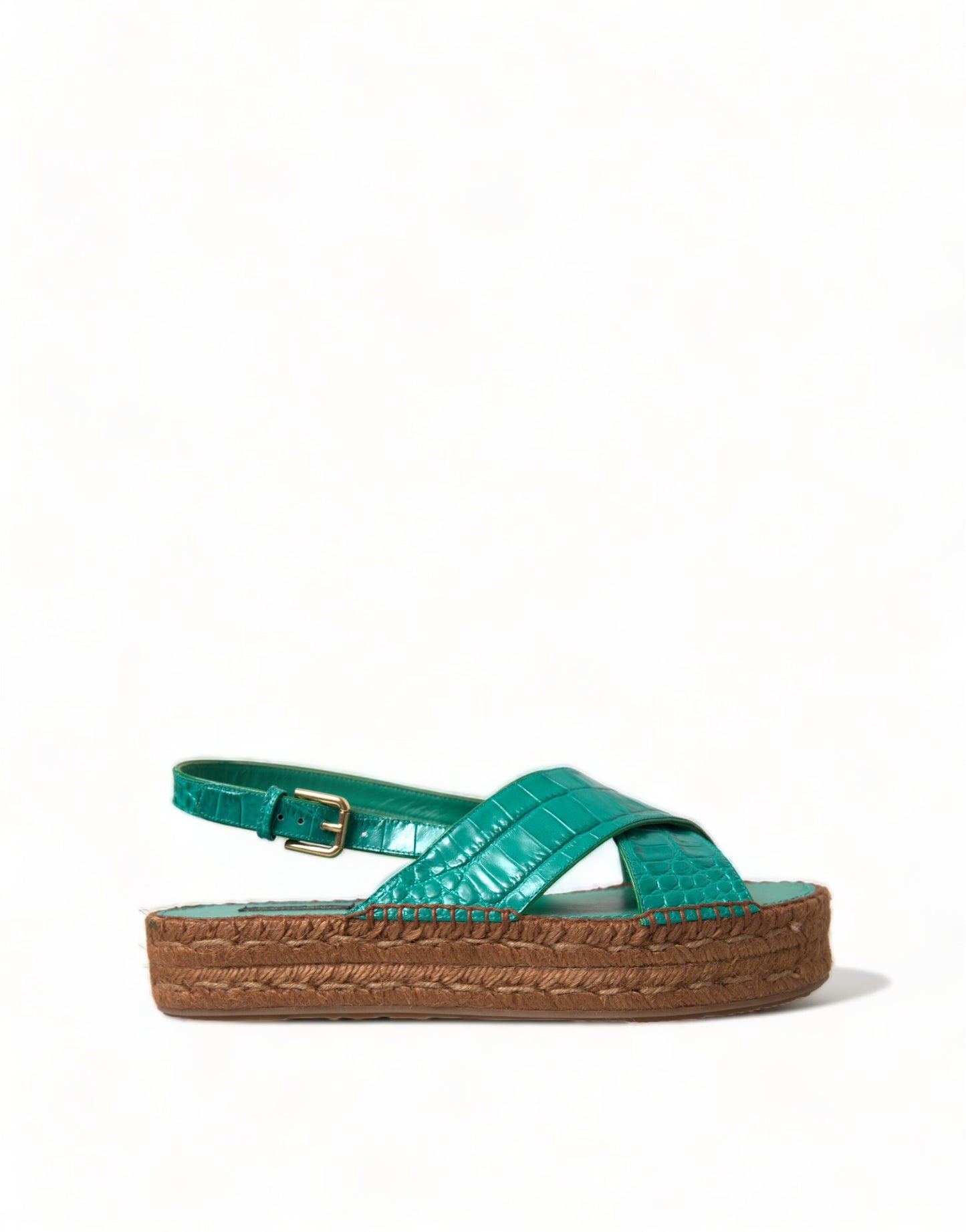 Dolce & Gabbana Elegante Grønne Espadrille Platform Sandaler