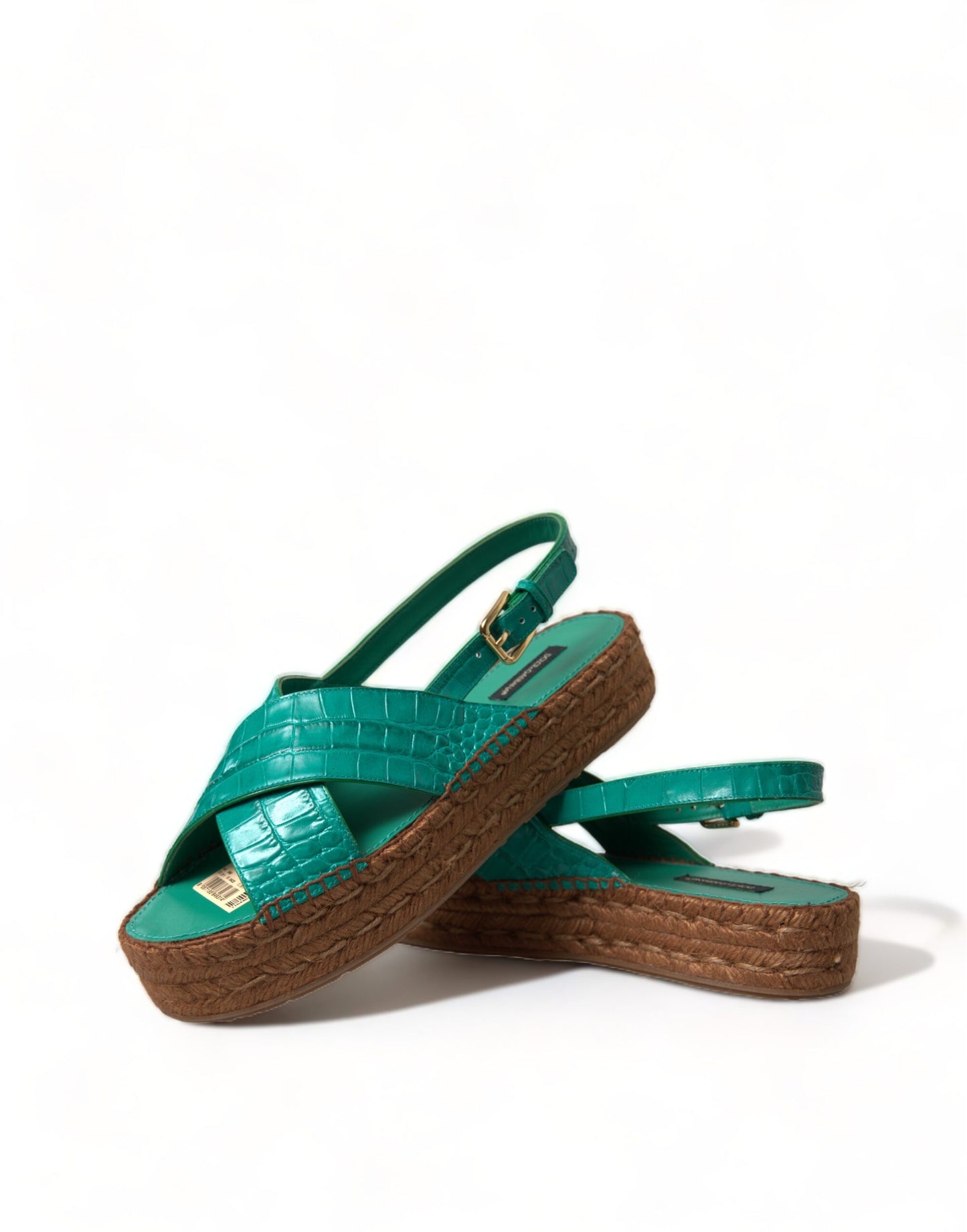 Dolce & Gabbana Elegante Grønne Espadrille Platform Sandaler