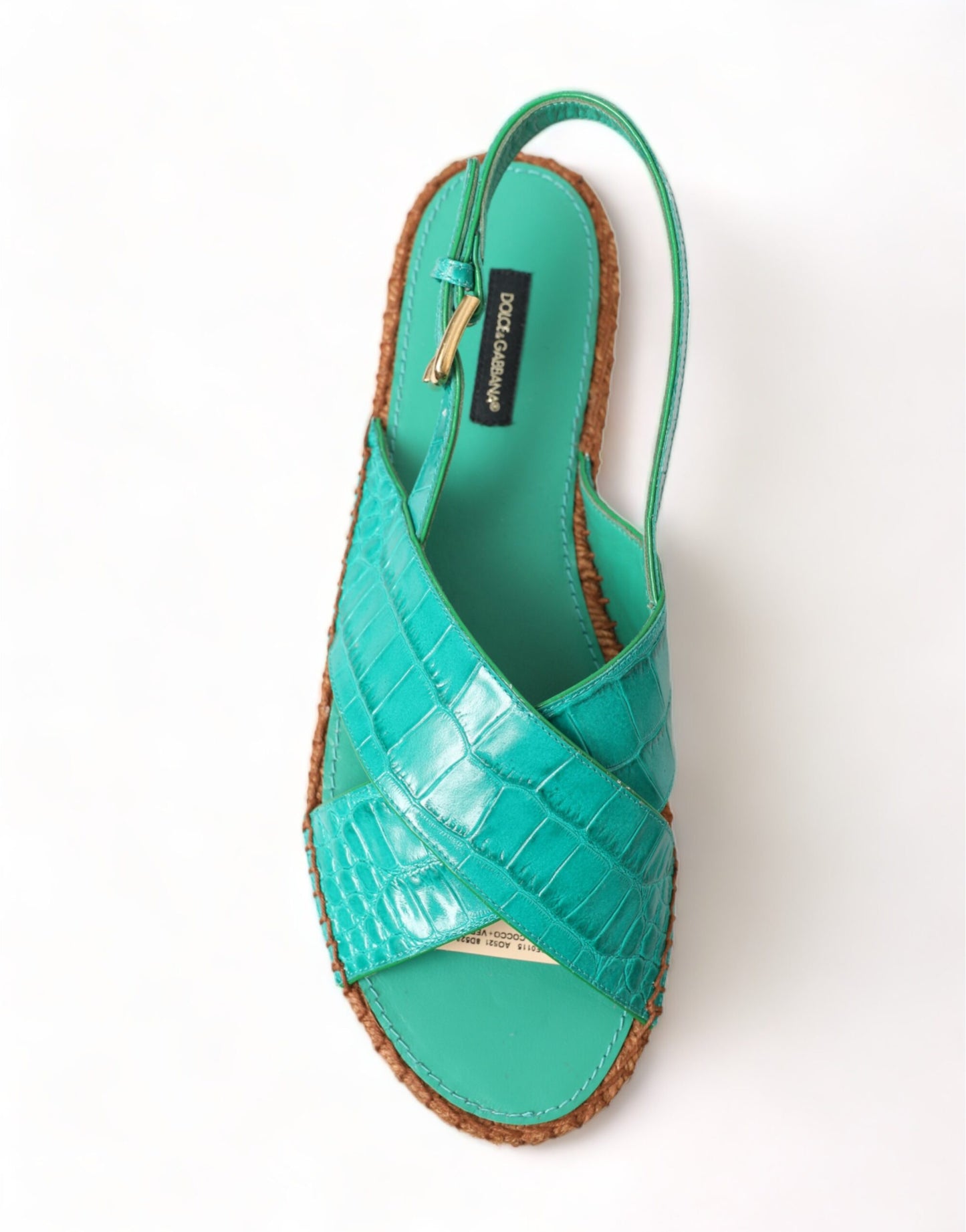 Dolce & Gabbana Elegante Grønne Espadrille Platform Sandaler