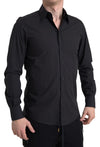 Dolce & Gabbana Elegant Slim Fit Sort Bomuldsskjorte