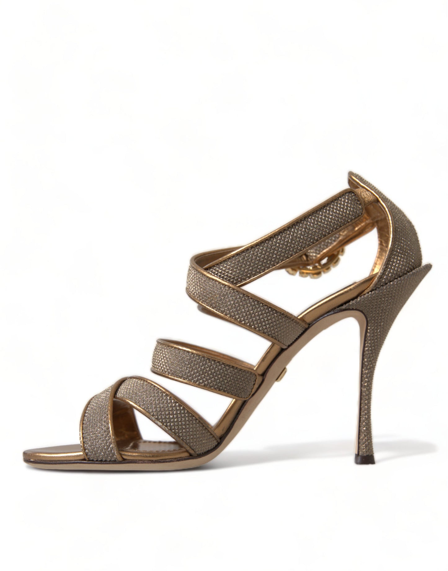 Dolce & Gabbana Bronze Crystal Stiletto Heels Sandaler