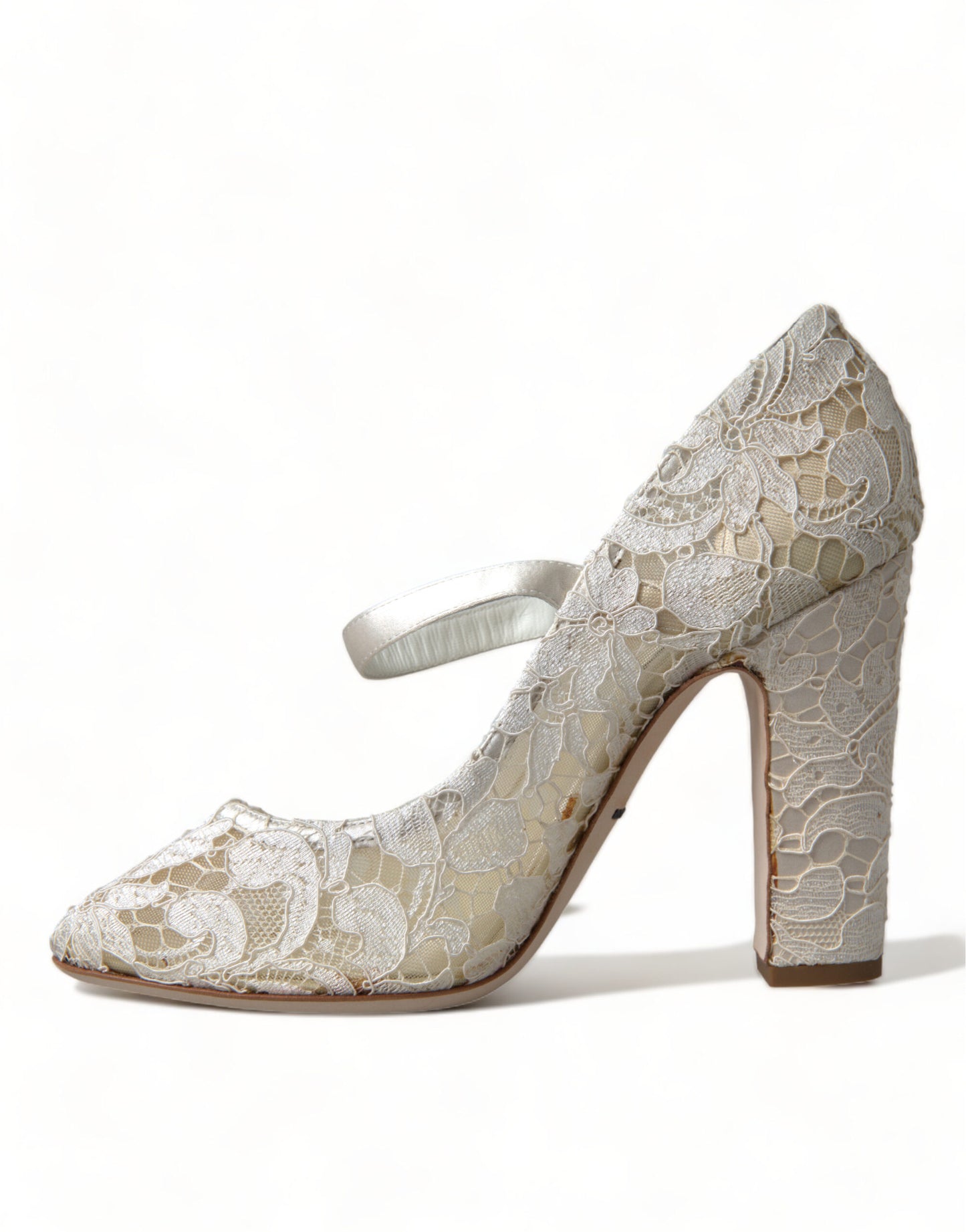 Dolce & Gabbana Chic blondesandaler med blokhæl i cremehvid
