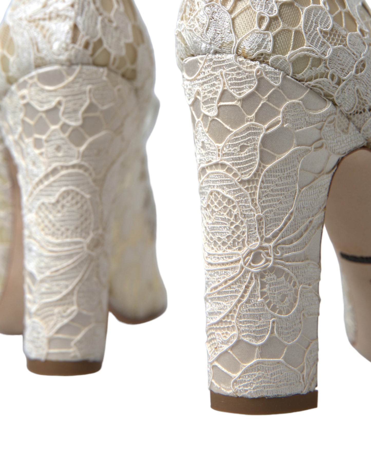 Dolce & Gabbana Chic blondesandaler med blokhæl i cremehvid