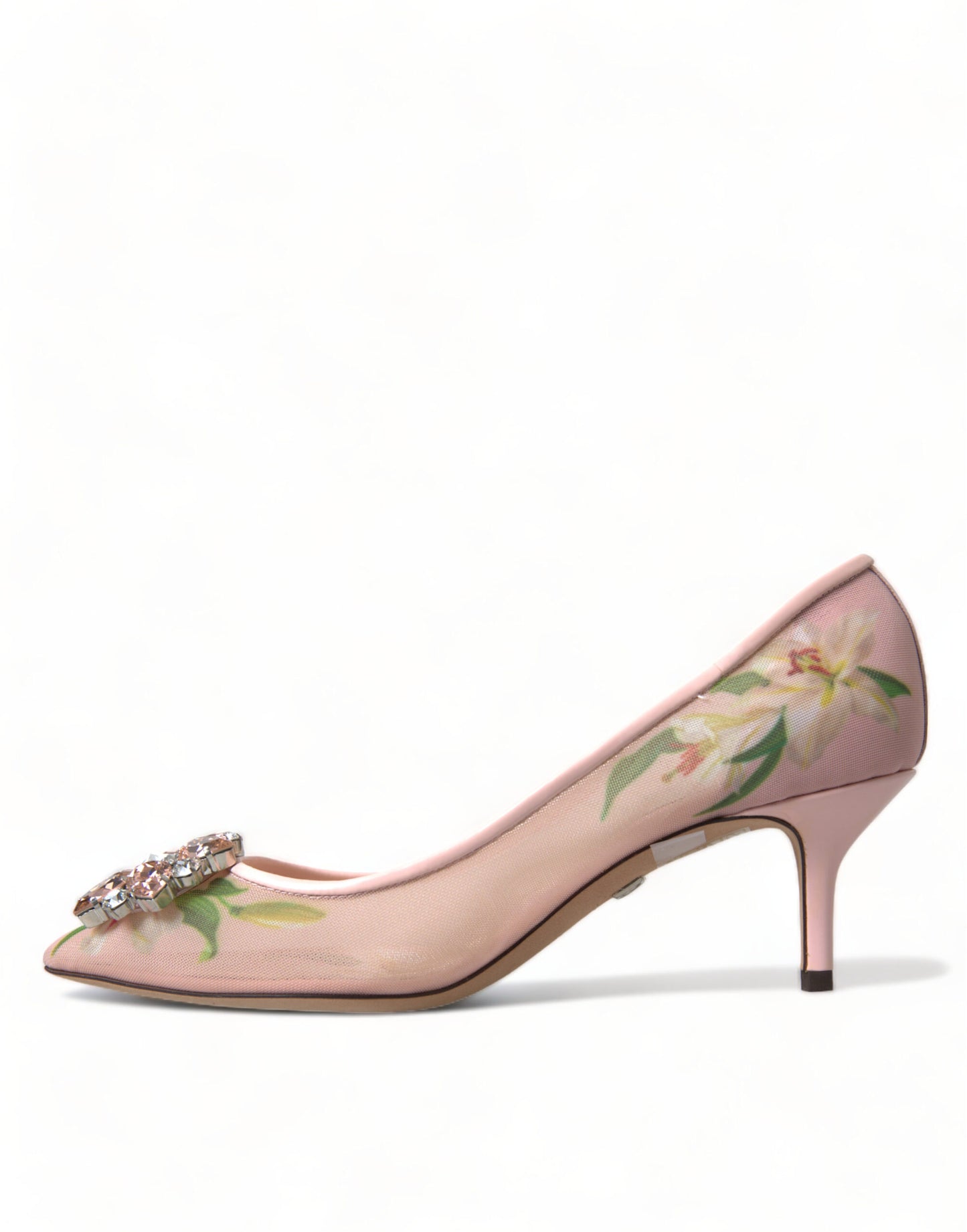 Dolce & Gabbana Elegante Lyserøde Blomster Krystal Pumps