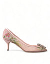 Dolce & Gabbana Elegante Lyserøde Blomster Krystal Pumps