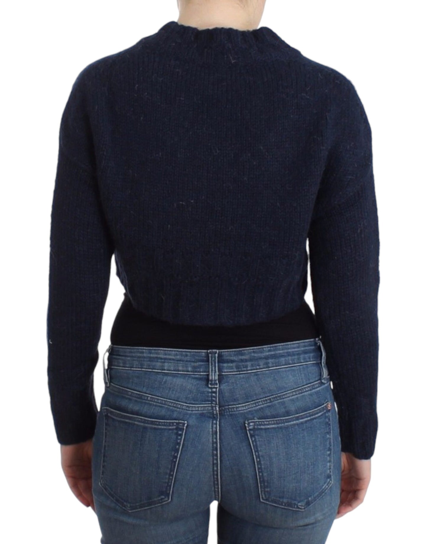 John Galliano Chic Cropped Blå Cardigan