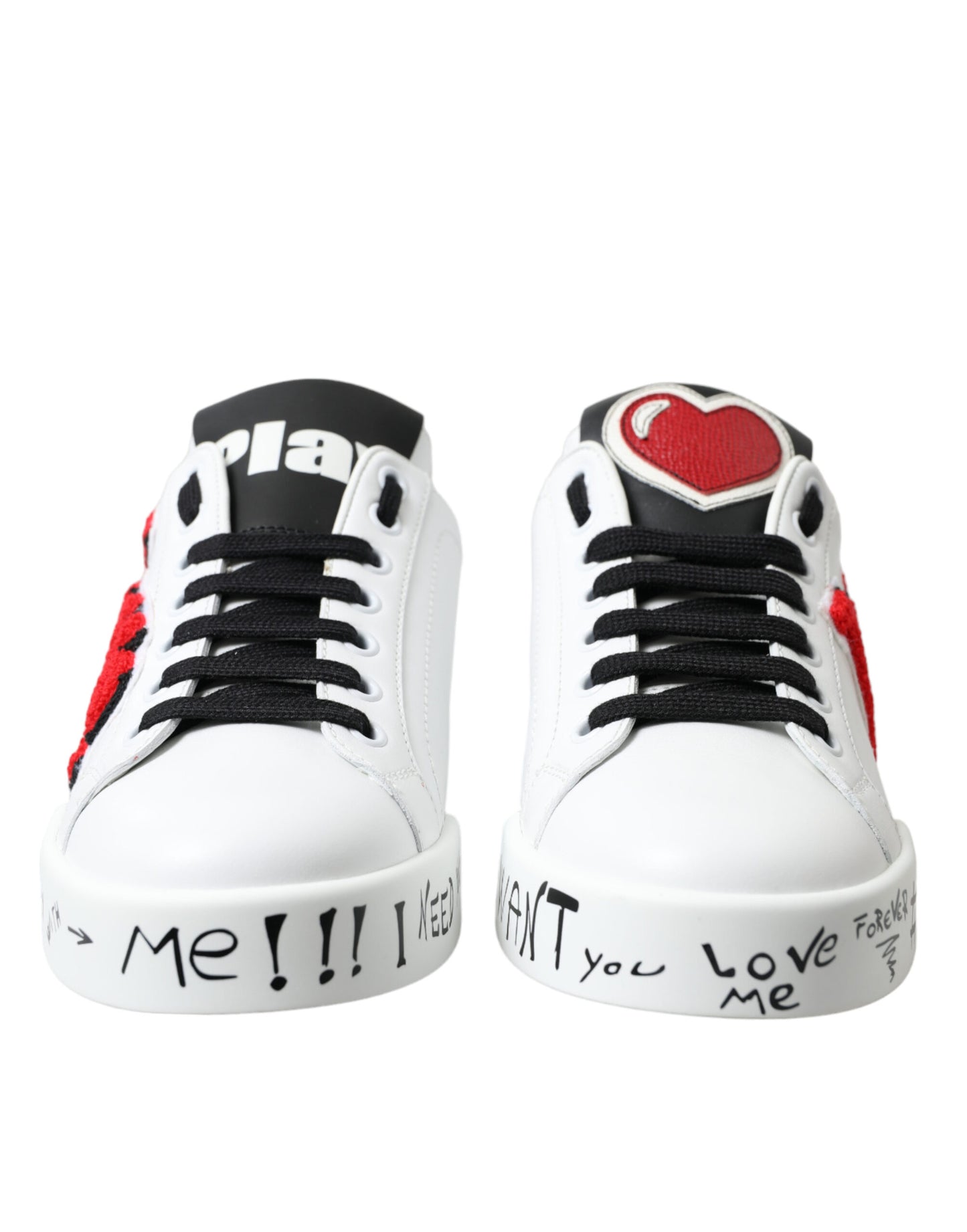 Dolce & Gabbana Chic Hvide Portofino Lædersneakers