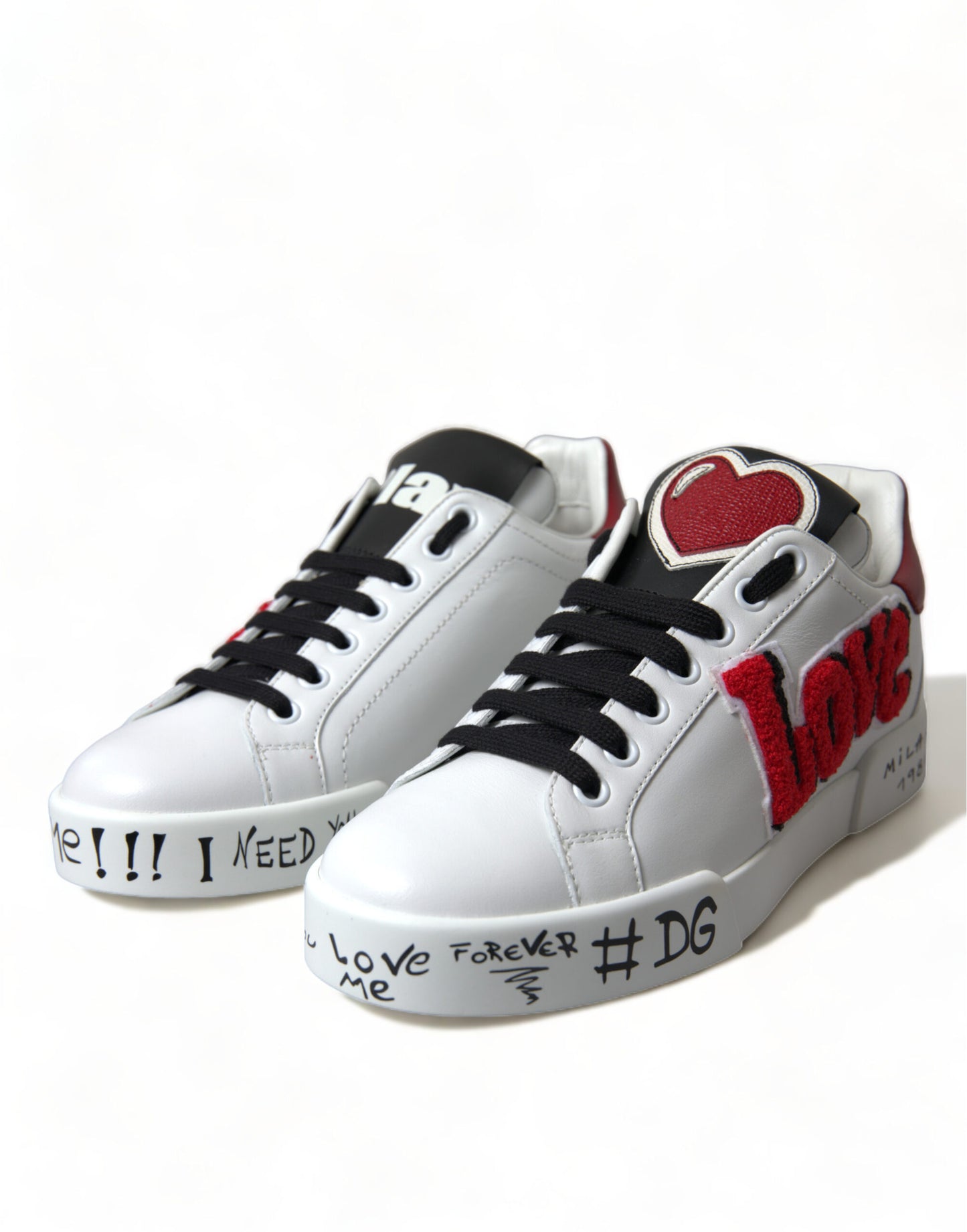 Dolce & Gabbana Chic Hvide Portofino Lædersneakers