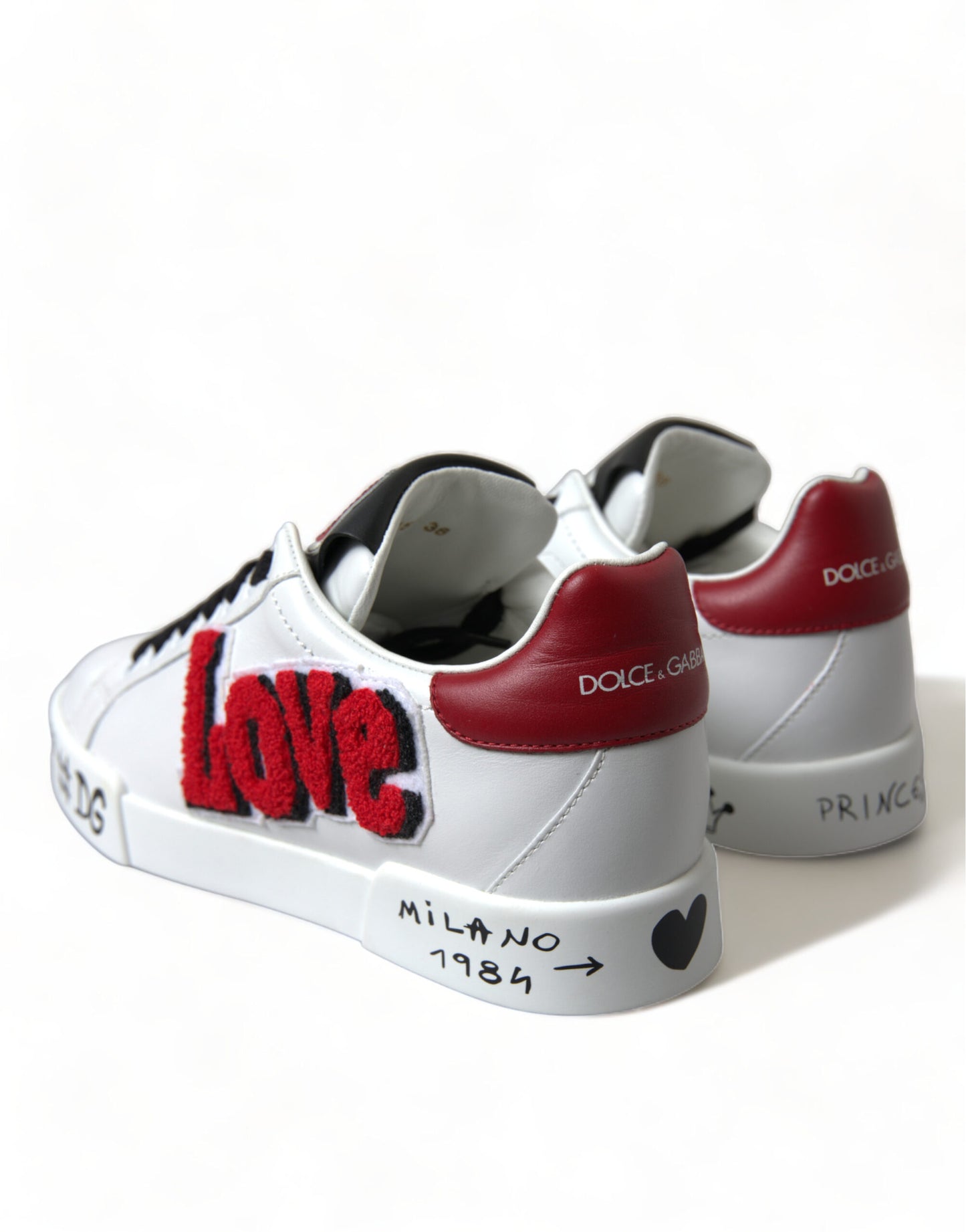 Dolce & Gabbana Chic Hvide Portofino Lædersneakers