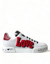 Dolce & Gabbana Chic Hvide Portofino Lædersneakers