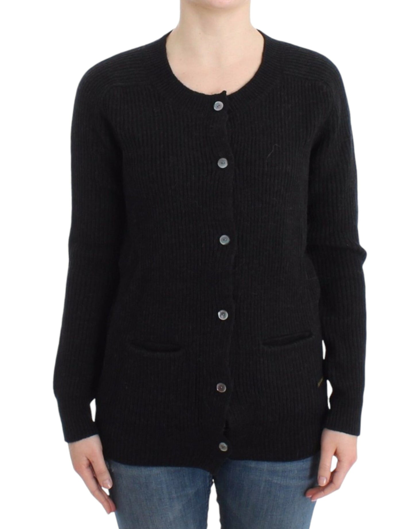 John Galliano Chic uldcardigan med gennemsigtig ryg