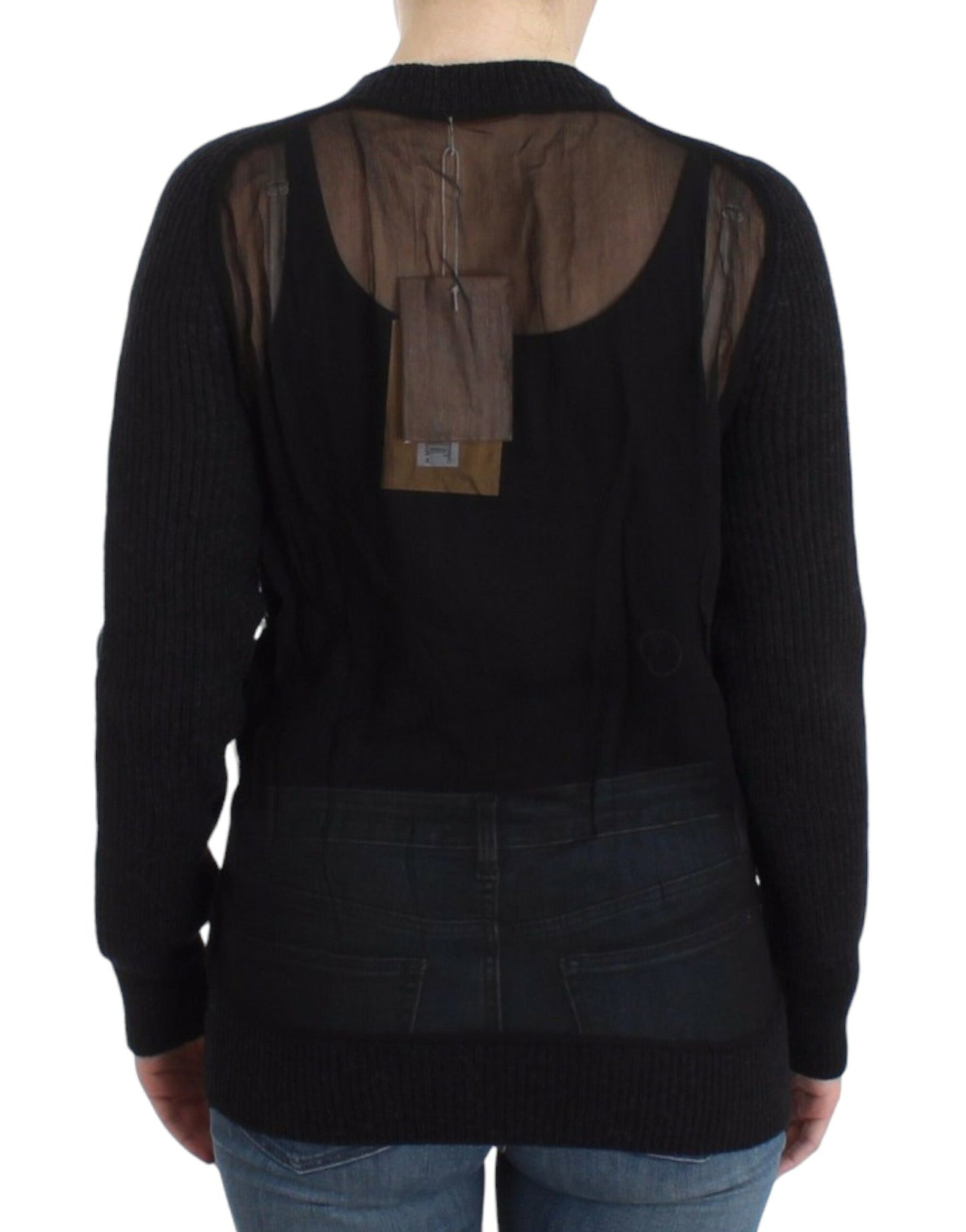 John Galliano Chic uldcardigan med gennemsigtig ryg