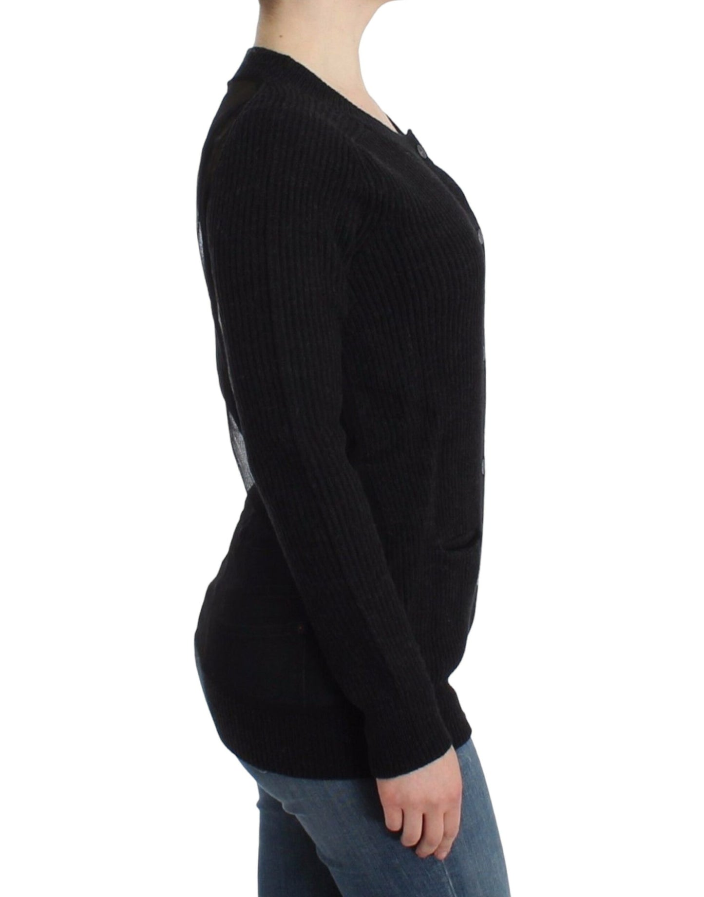 John Galliano Chic uldcardigan med gennemsigtig ryg