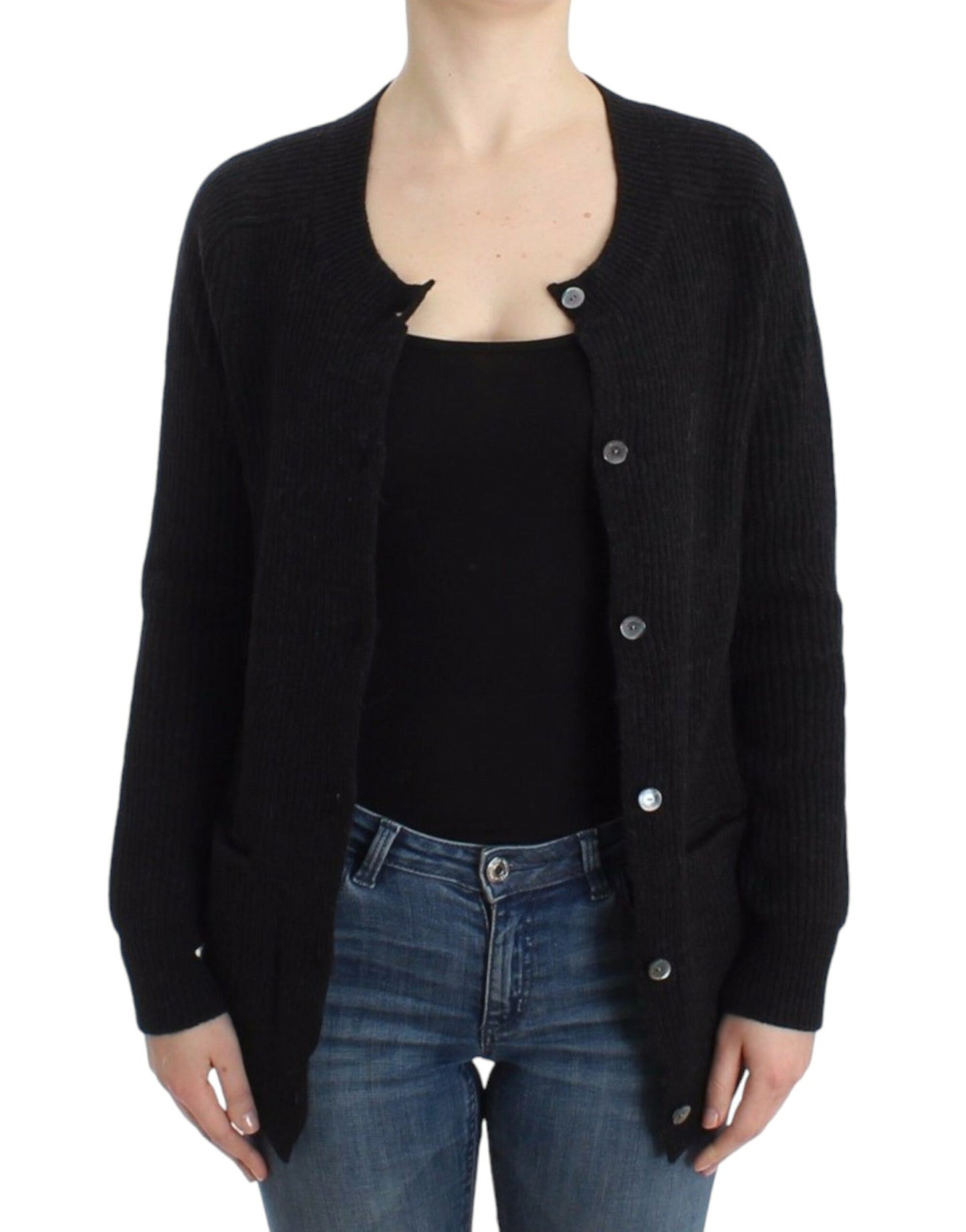 John Galliano Chic uldcardigan med gennemsigtig ryg