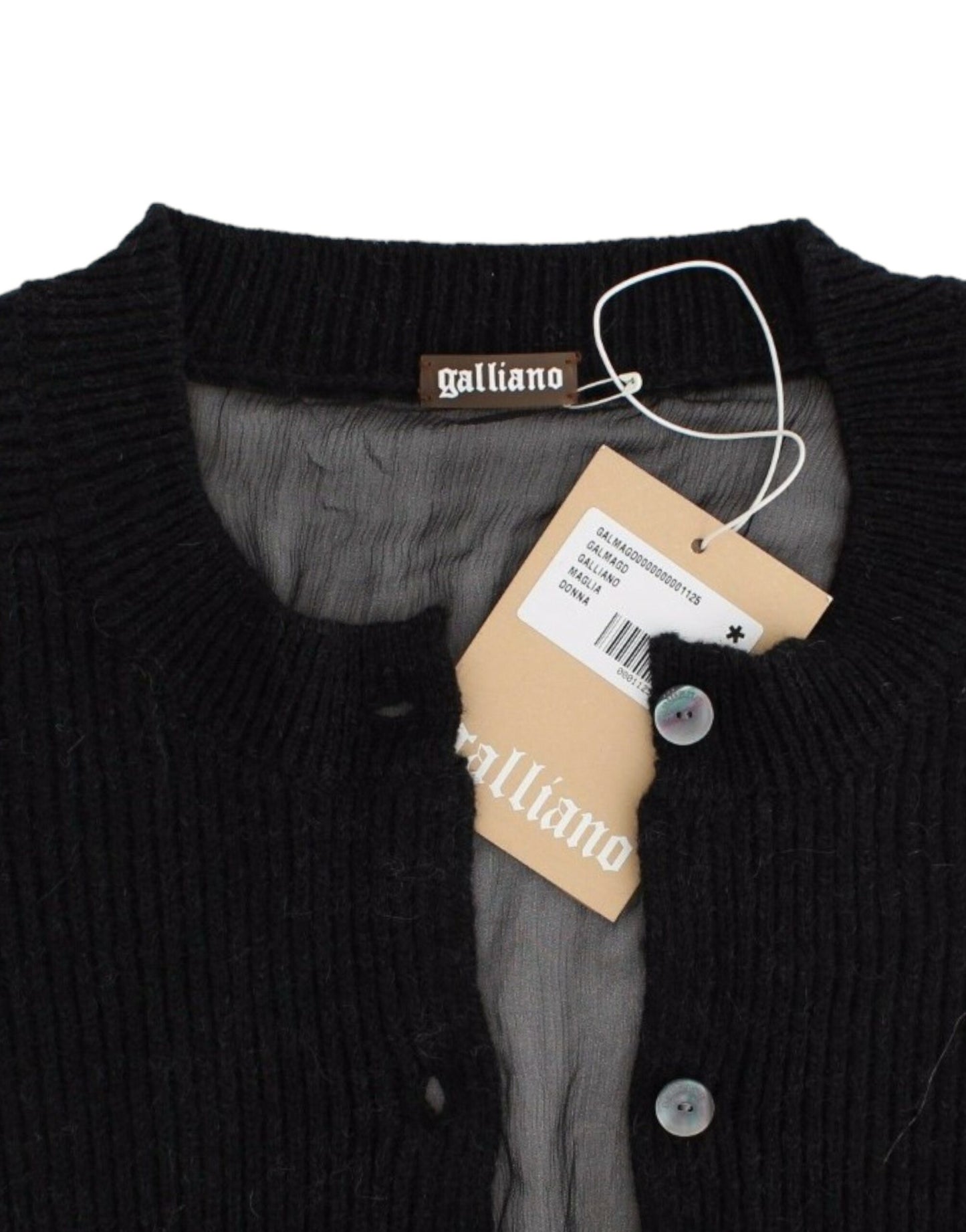 John Galliano Chic uldcardigan med gennemsigtig ryg