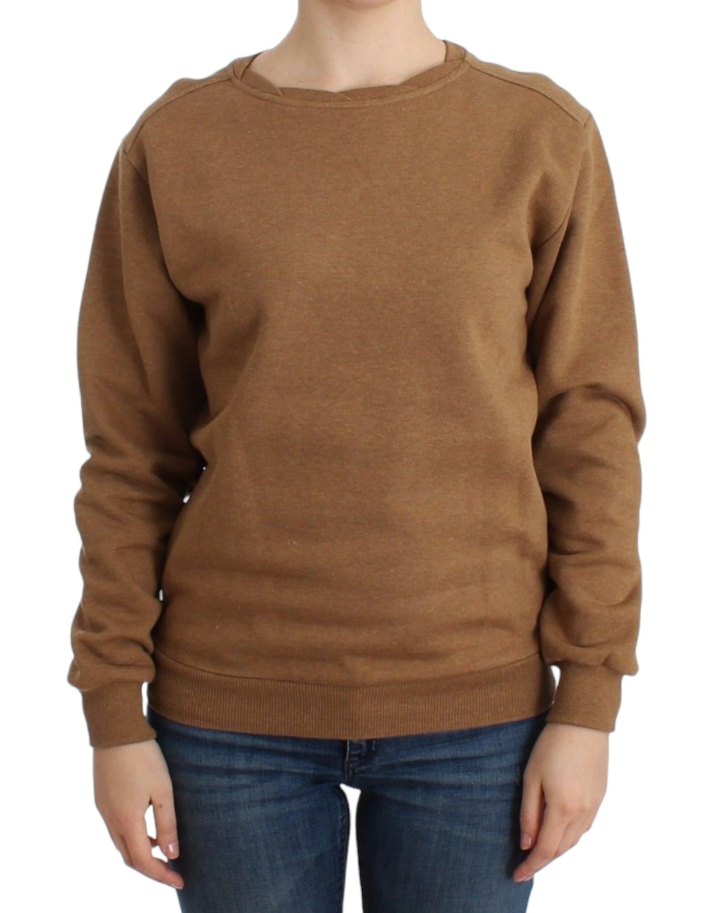 John Galliano Chic Brun Rund Hals Bomuldssweater