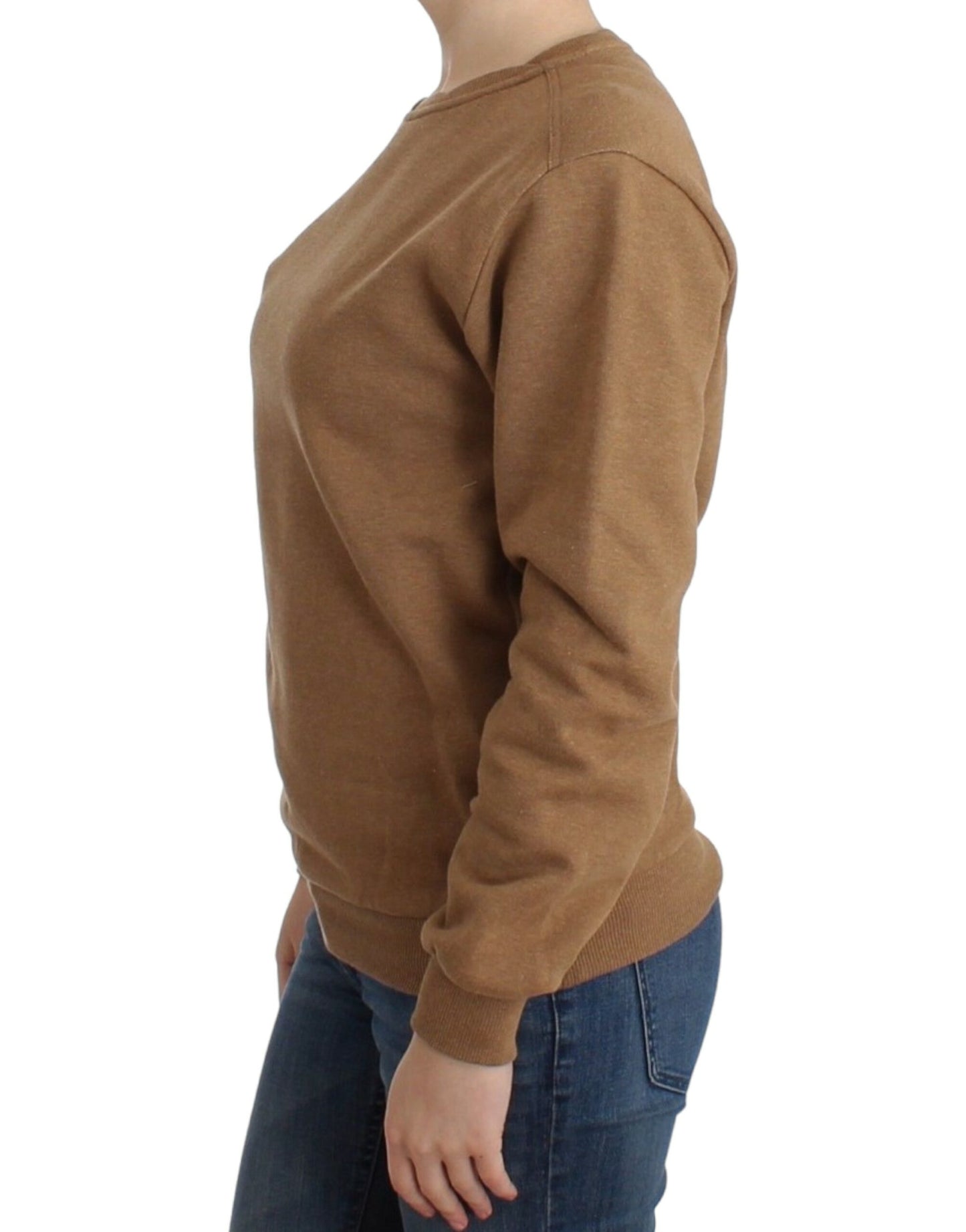 John Galliano Chic Brun Rund Hals Bomuldssweater