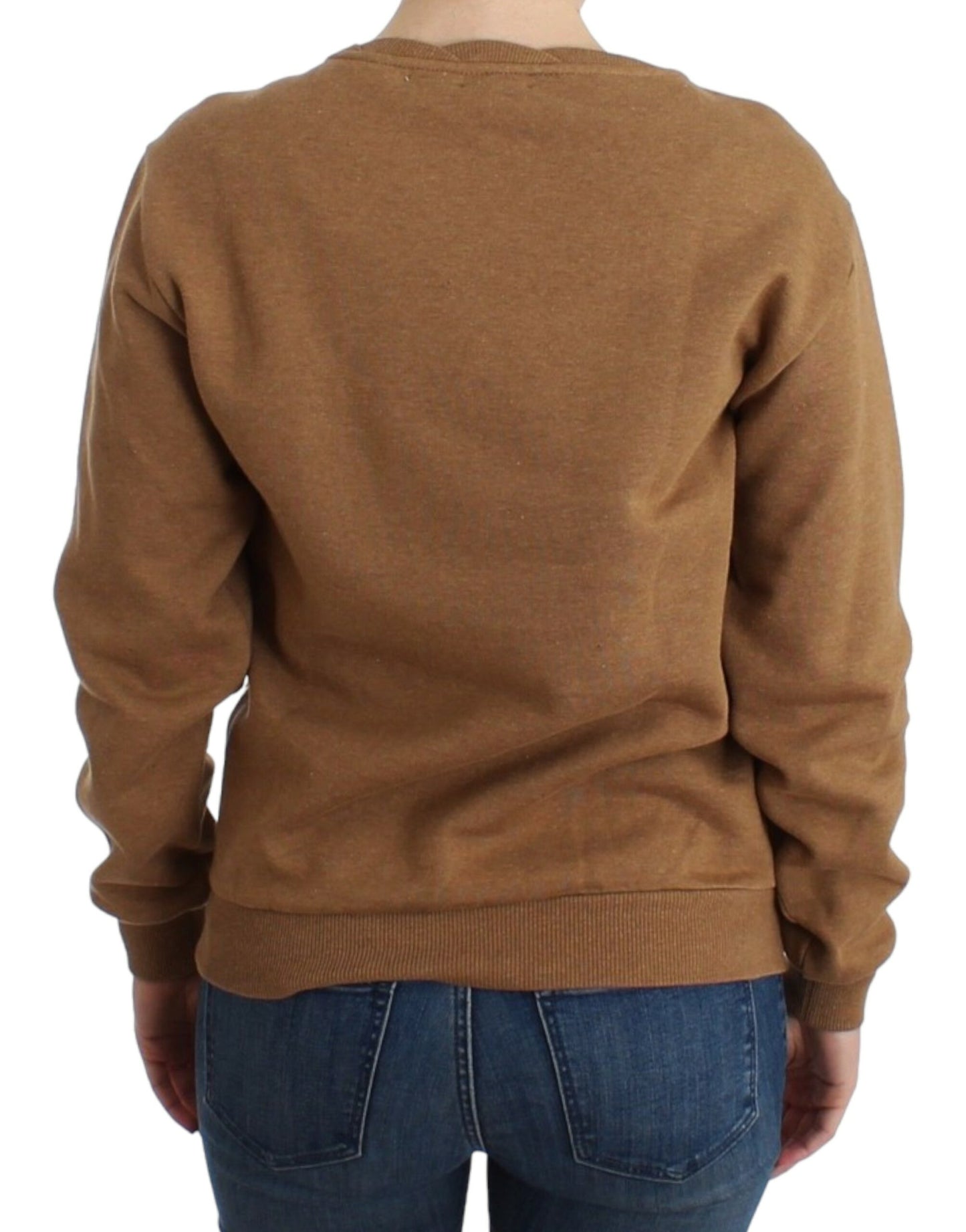 John Galliano Chic Brun Rund Hals Bomuldssweater