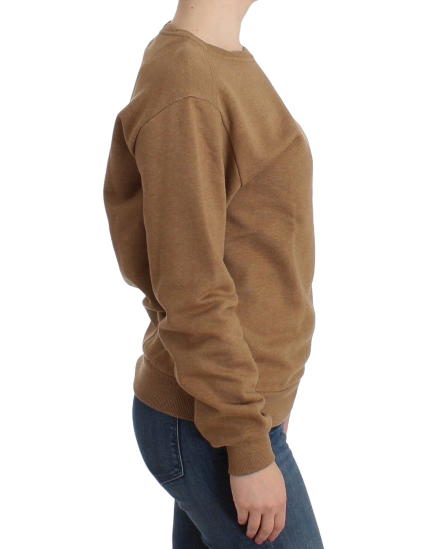 John Galliano Chic Brun Rund Hals Bomuldssweater