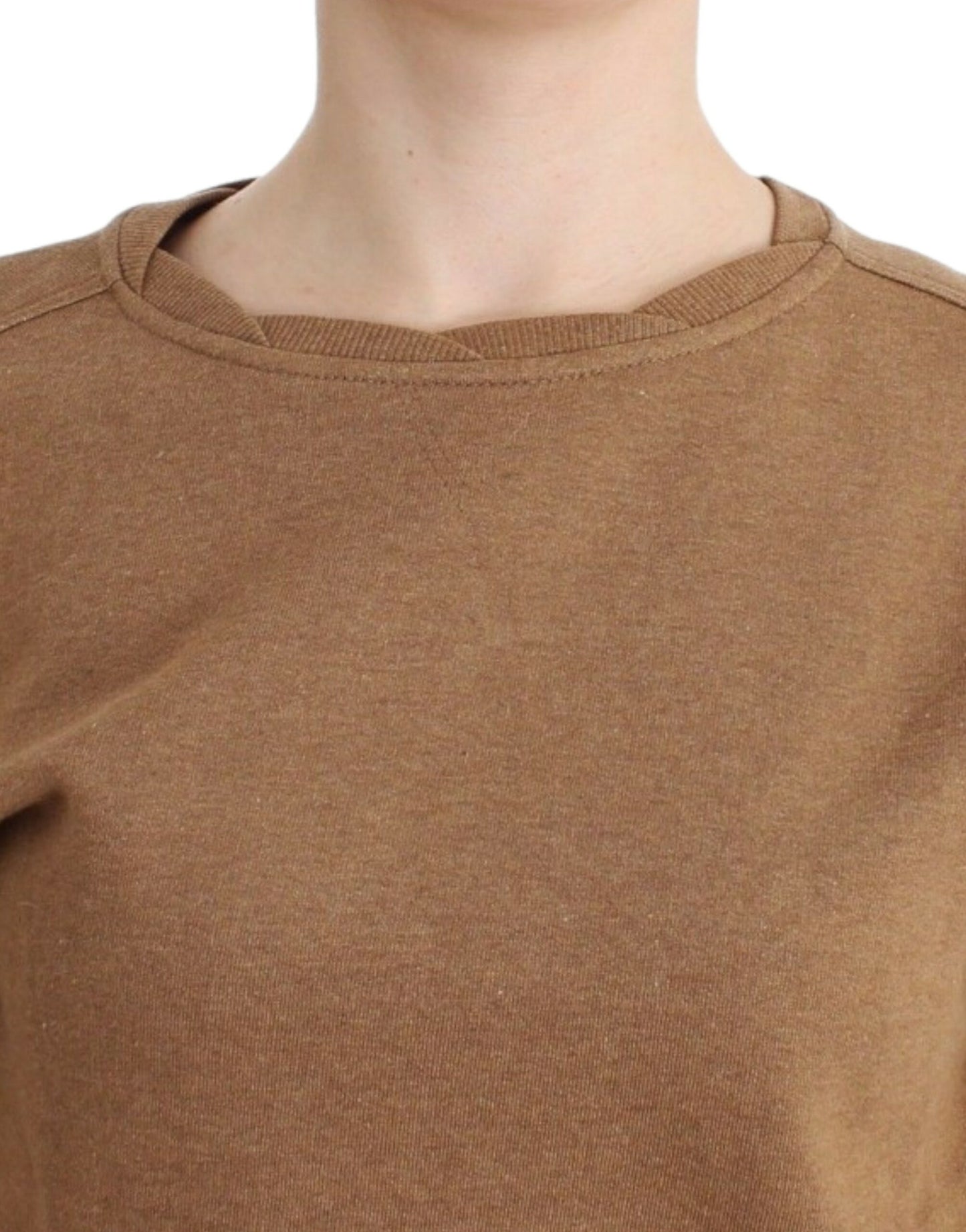 John Galliano Chic Brun Rund Hals Bomuldssweater