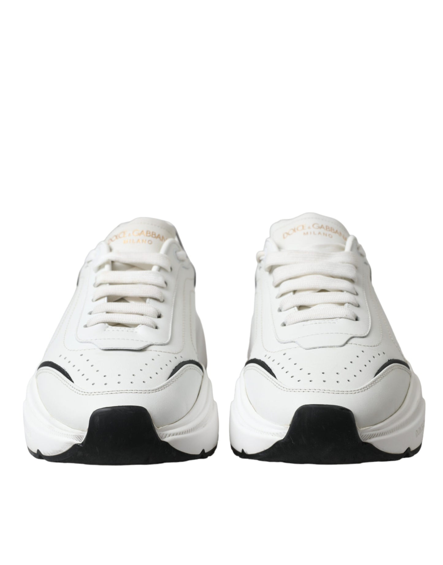Dolce & Gabbana Chic Sort & Hvide Daymaster Lædersneakers