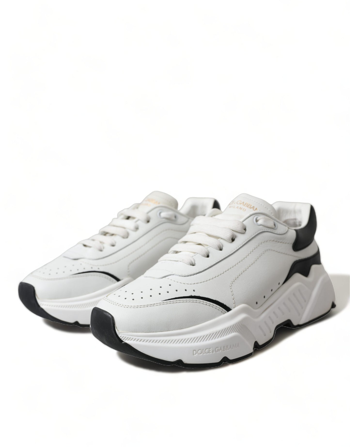 Dolce & Gabbana Chic Sort & Hvide Daymaster Lædersneakers
