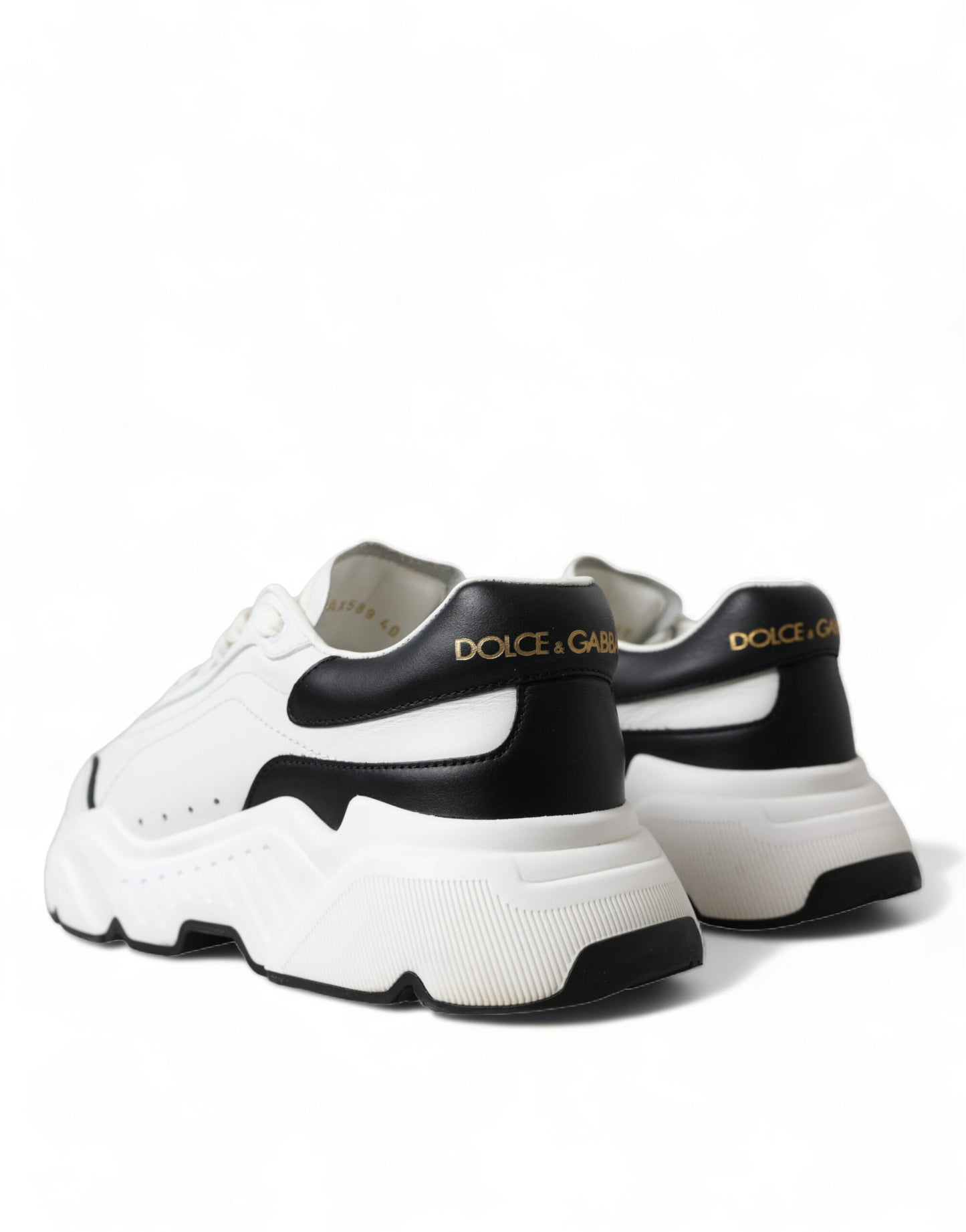 Dolce & Gabbana Chic Sort & Hvide Daymaster Lædersneakers