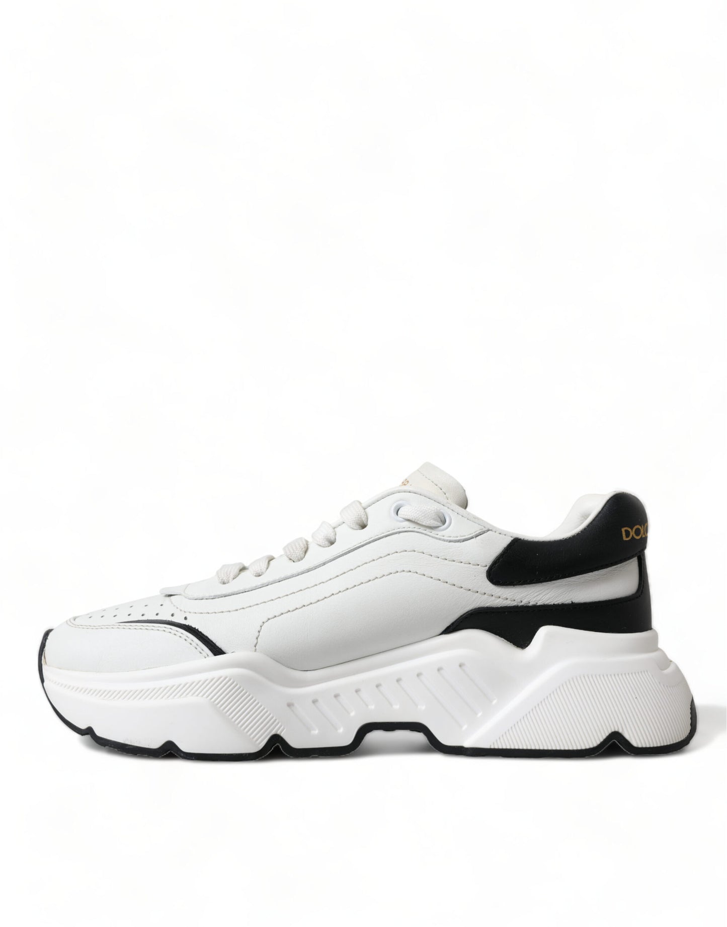 Dolce & Gabbana Chic Sort & Hvide Daymaster Lædersneakers