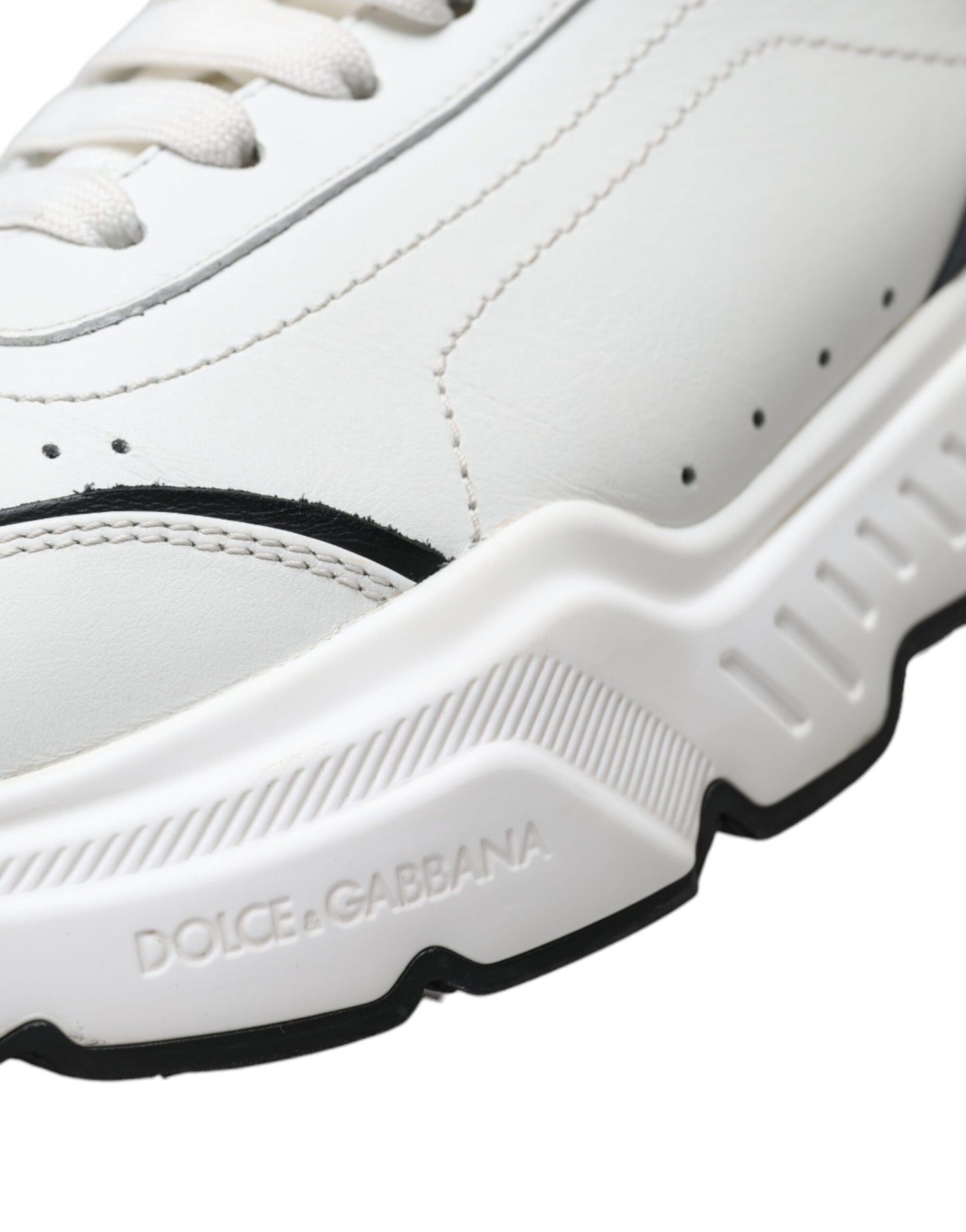 Dolce & Gabbana Chic Sort & Hvide Daymaster Lædersneakers
