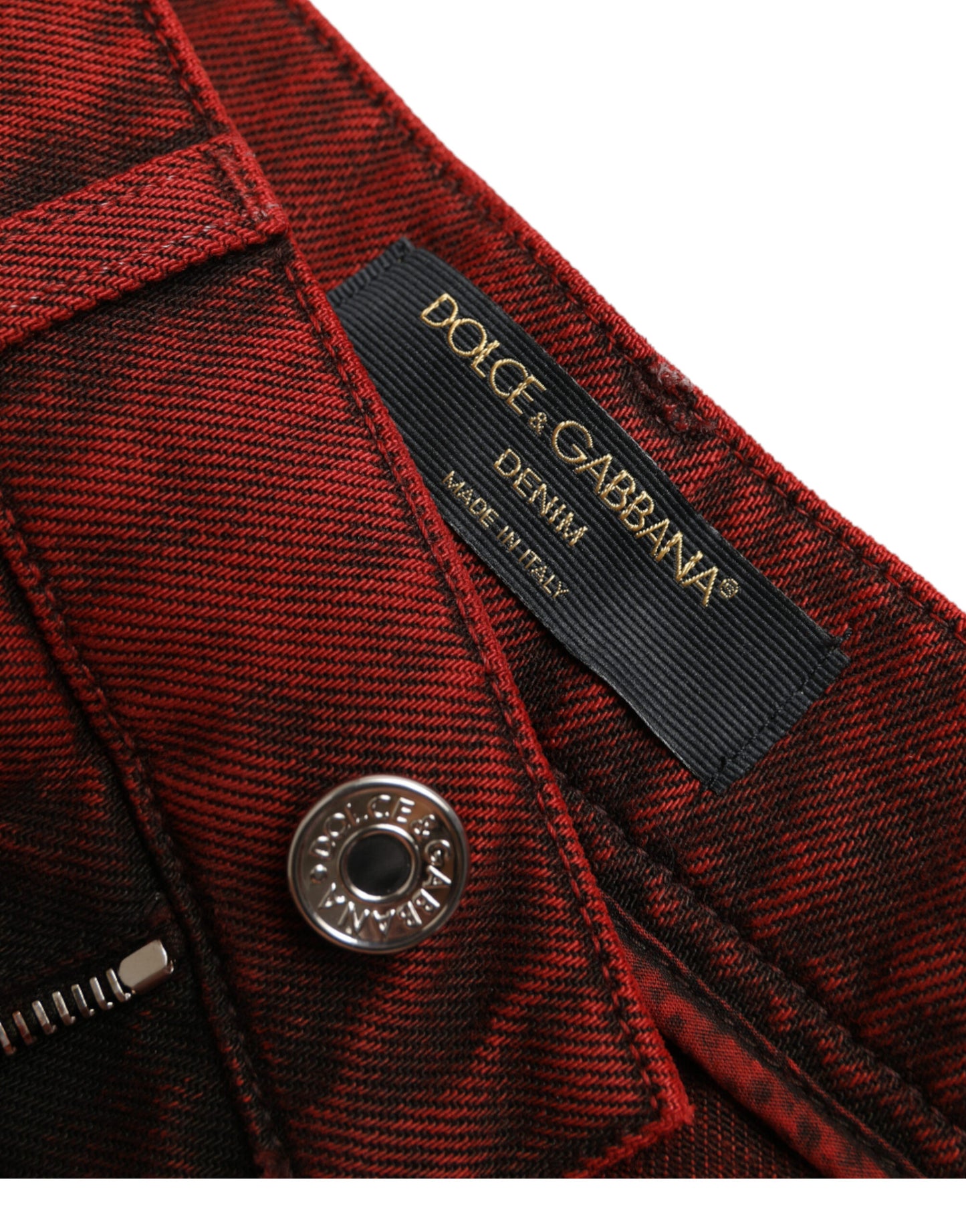 Dolce & Gabbana højtaljede røde denim hotpants shorts