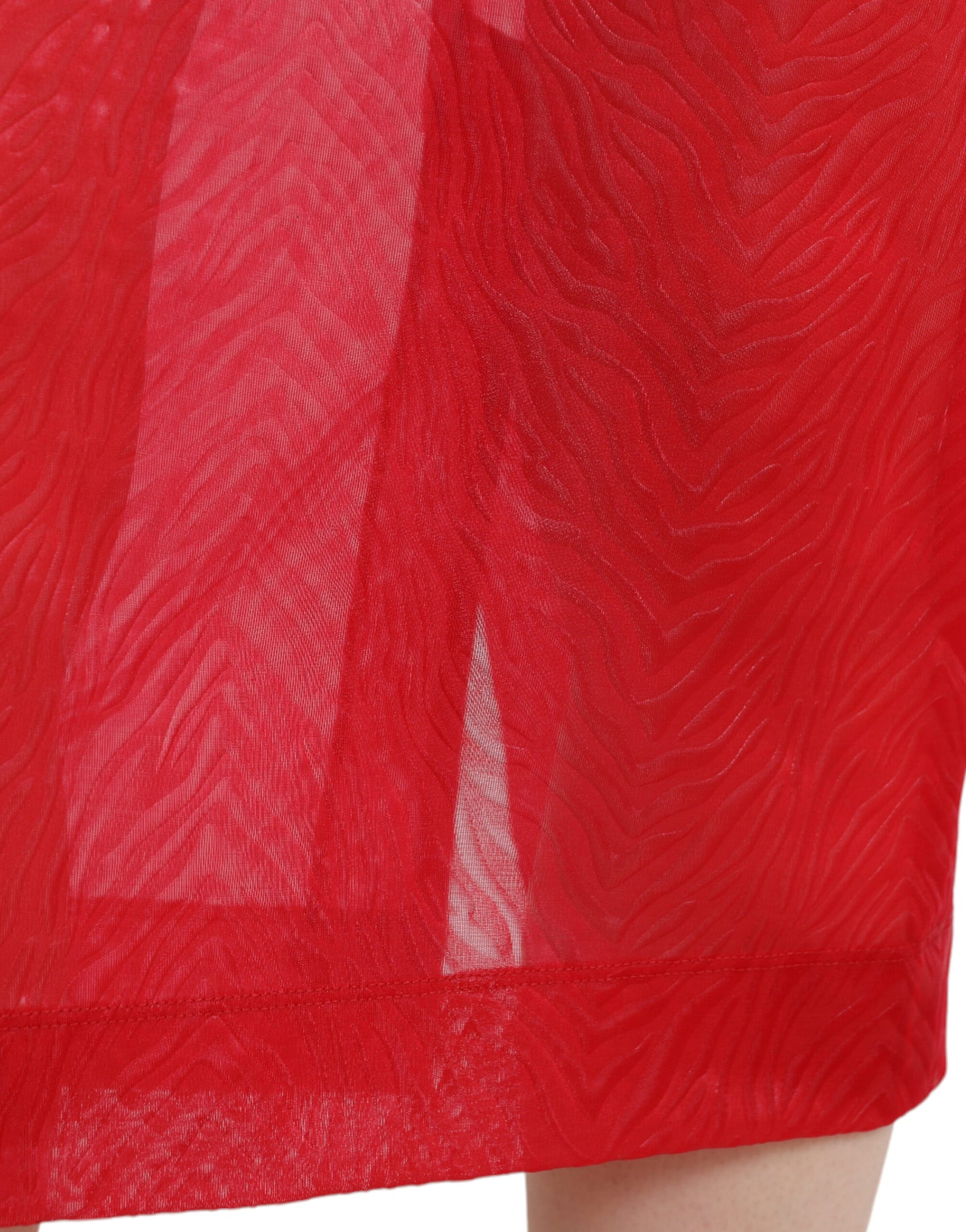 Dolce & Gabbana Chic Rød Højtaljet Transparent Midi-Nederdel