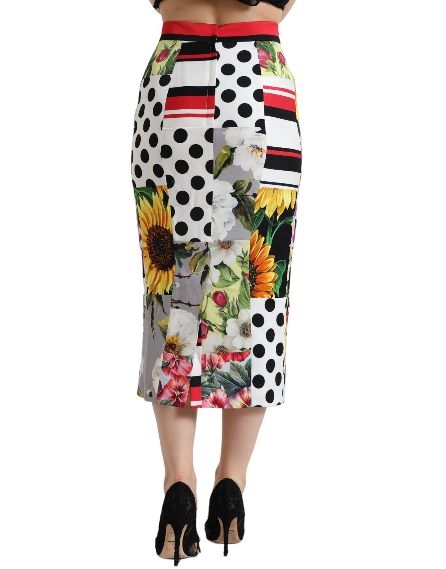 Dolce & Gabbana Glamorous højtaljet patchwork midi-nederdel