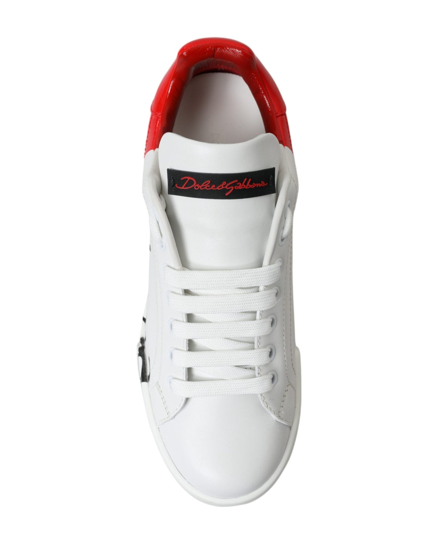 Dolce & Gabbana Elegante Hvide Læder Portofino Sneakers