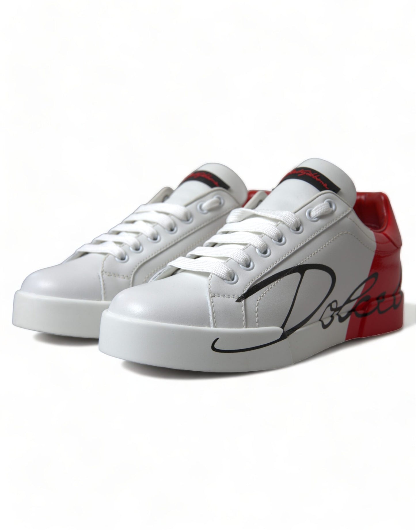 Dolce & Gabbana Elegante Hvide Læder Portofino Sneakers