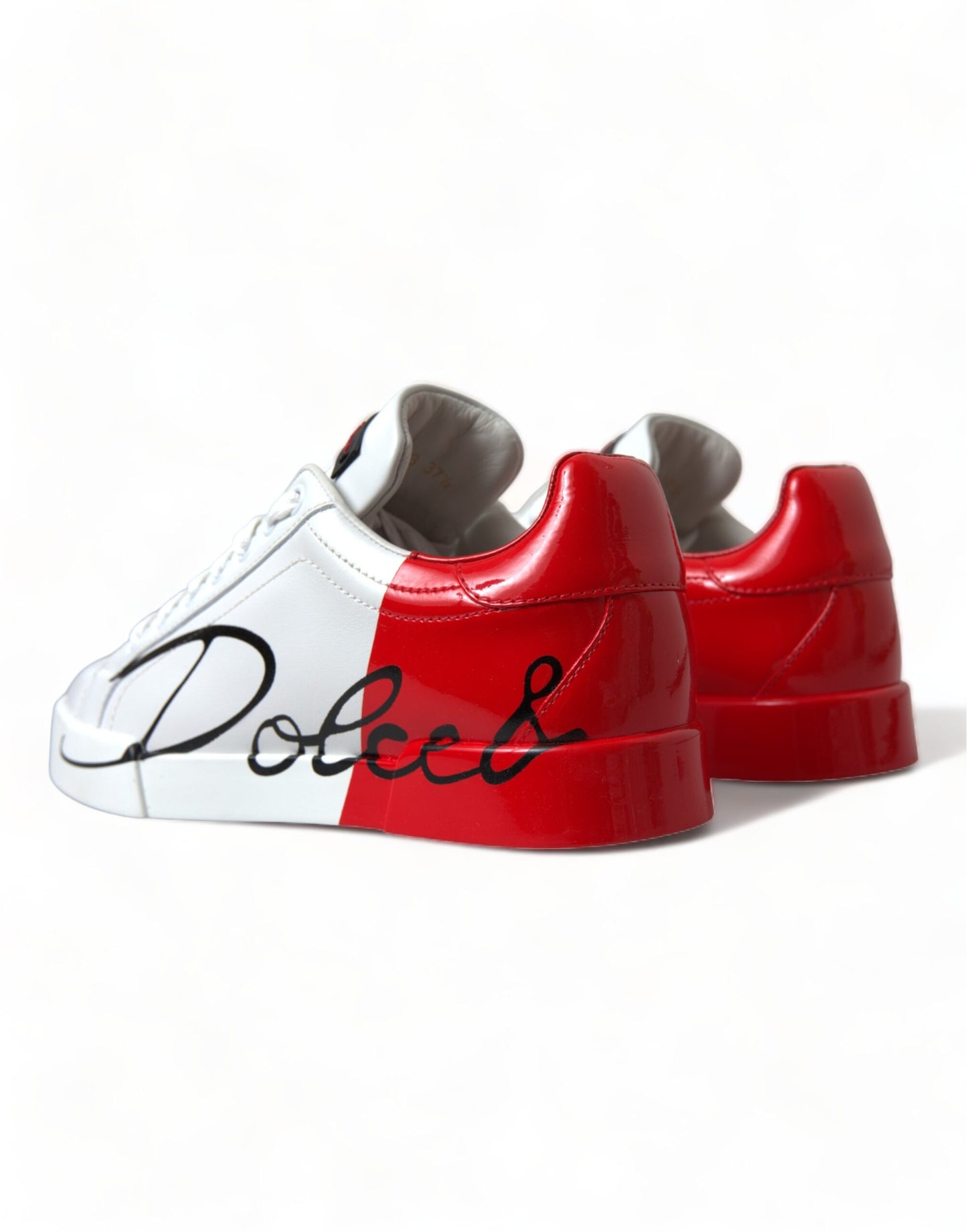 Dolce & Gabbana Elegante Hvide Læder Portofino Sneakers