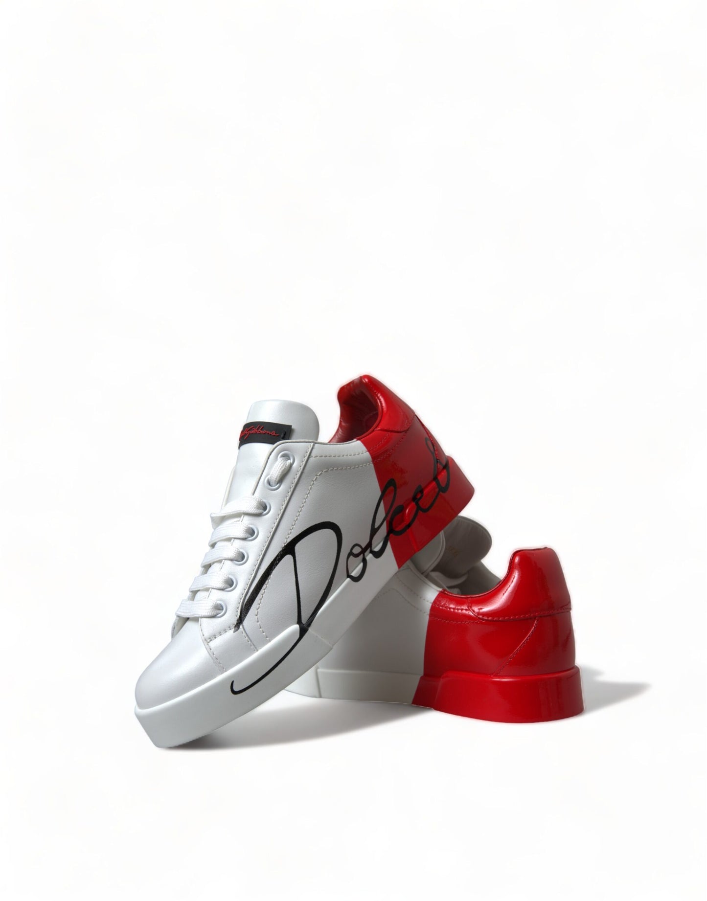 Dolce & Gabbana Elegante Hvide Læder Portofino Sneakers
