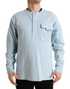 Dolce & Gabbana Elegant Lyseblå Bomuldsblanding Rund Hals Sweater
