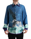 Dolce & Gabbana Elegant Silkeskjorte med Havprint