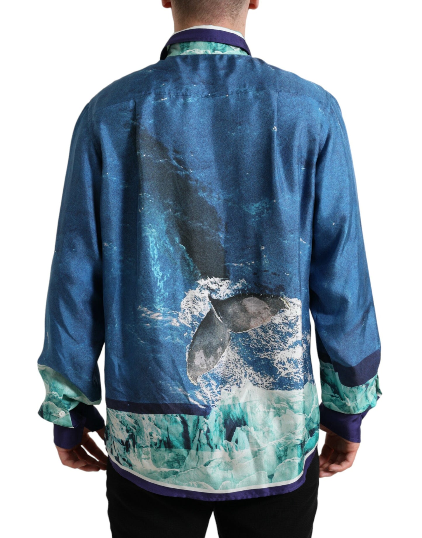 Dolce & Gabbana Elegant Silkeskjorte med Havprint