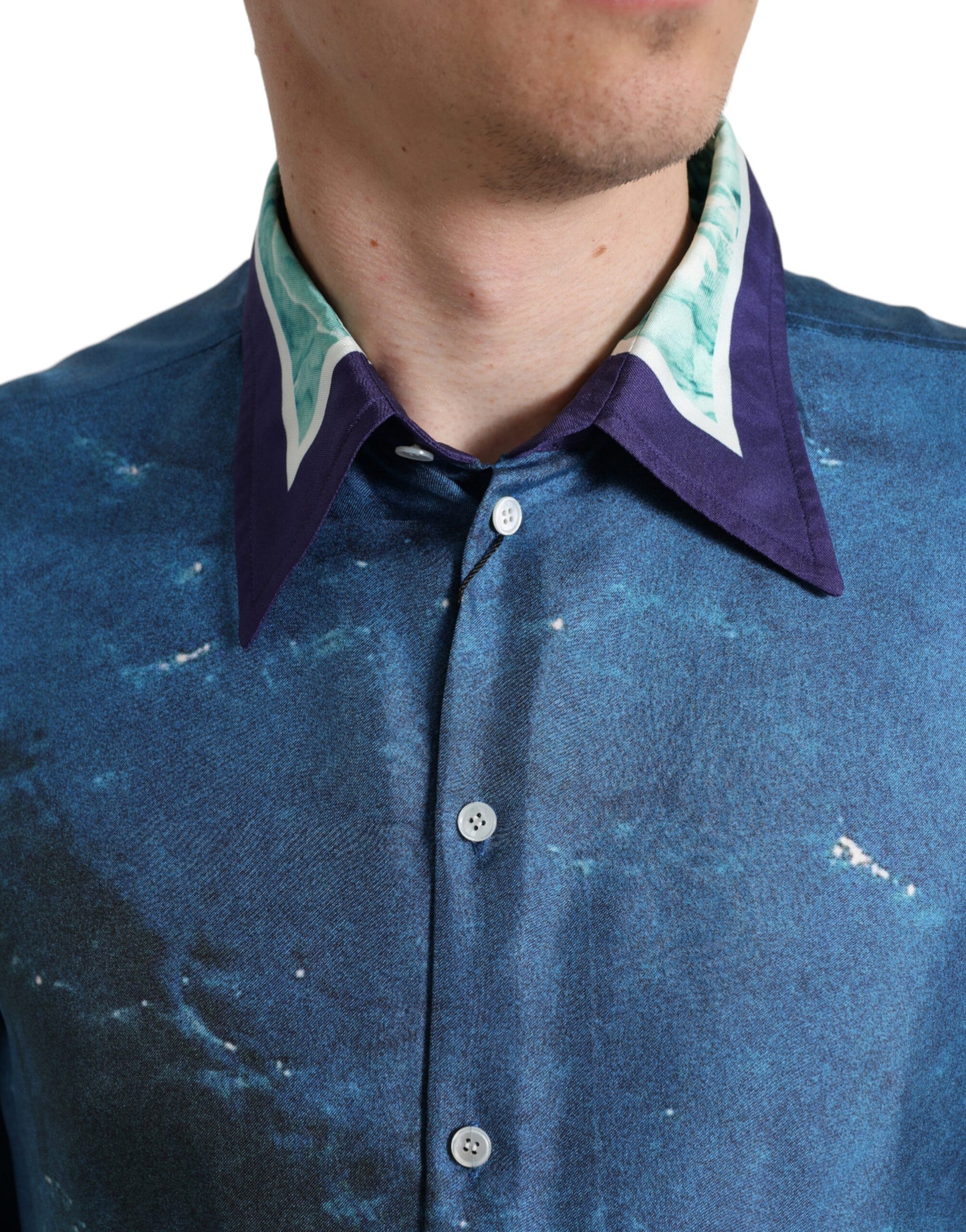 Dolce & Gabbana Elegant Silkeskjorte med Havprint