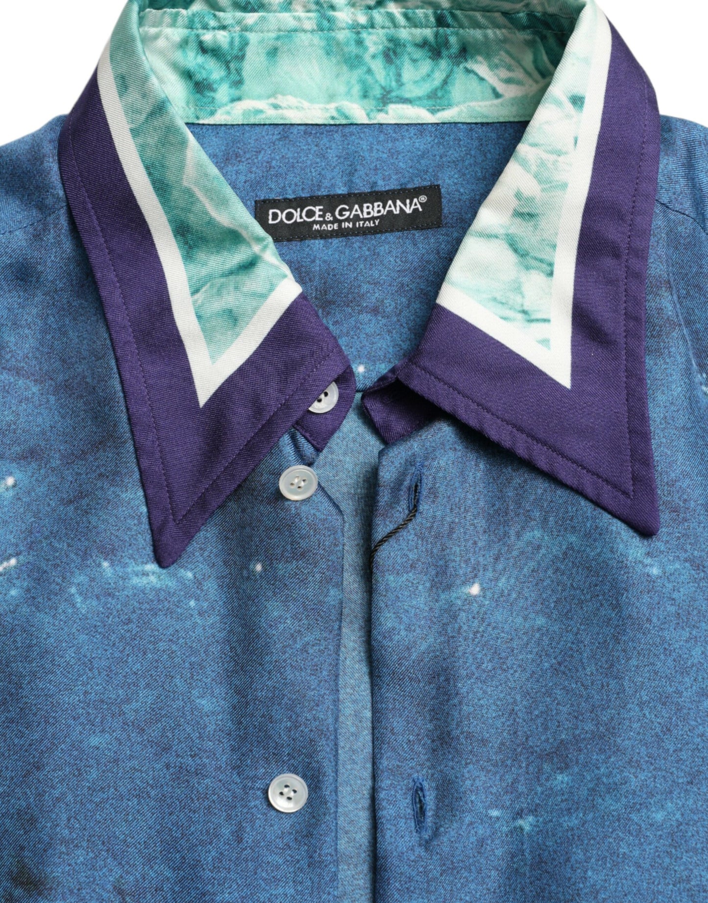 Dolce & Gabbana Elegant Silkeskjorte med Havprint