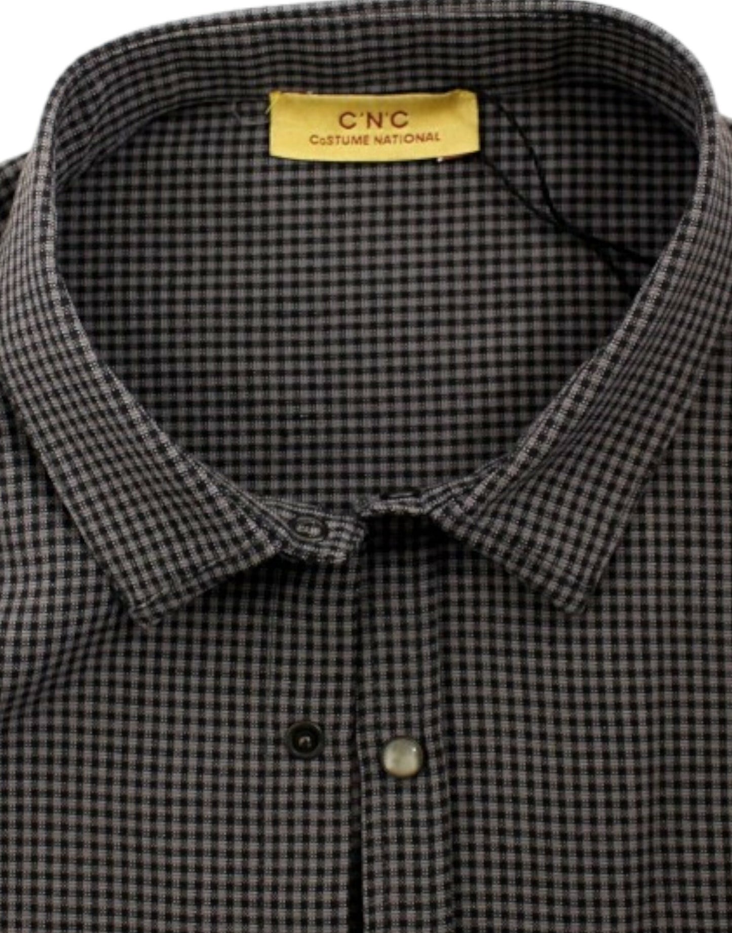 Costume National Chic gråternet casual skjorte i hørblanding
