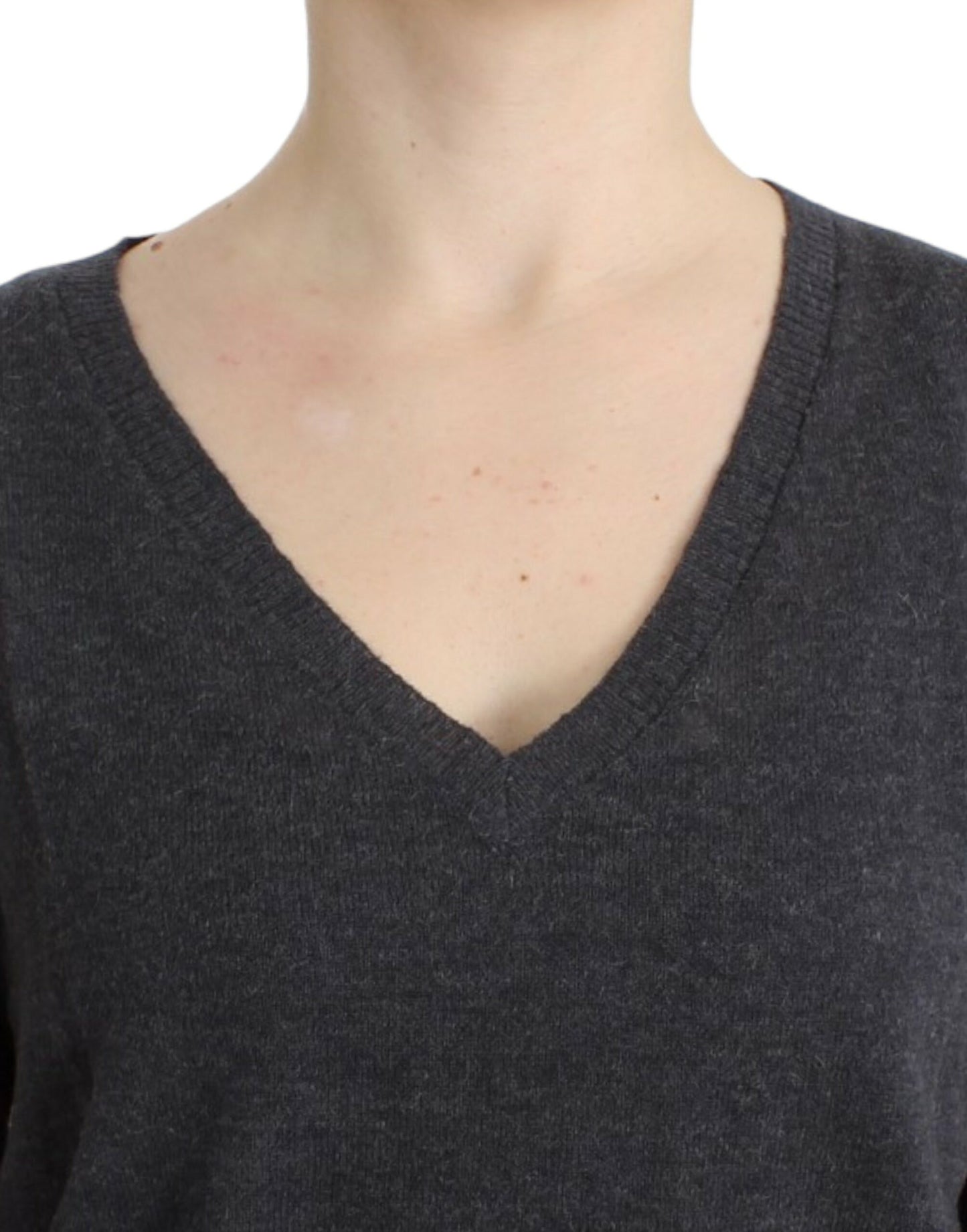 Costume National Chic V-hals Alpaca Blend Kortærmet Sweater