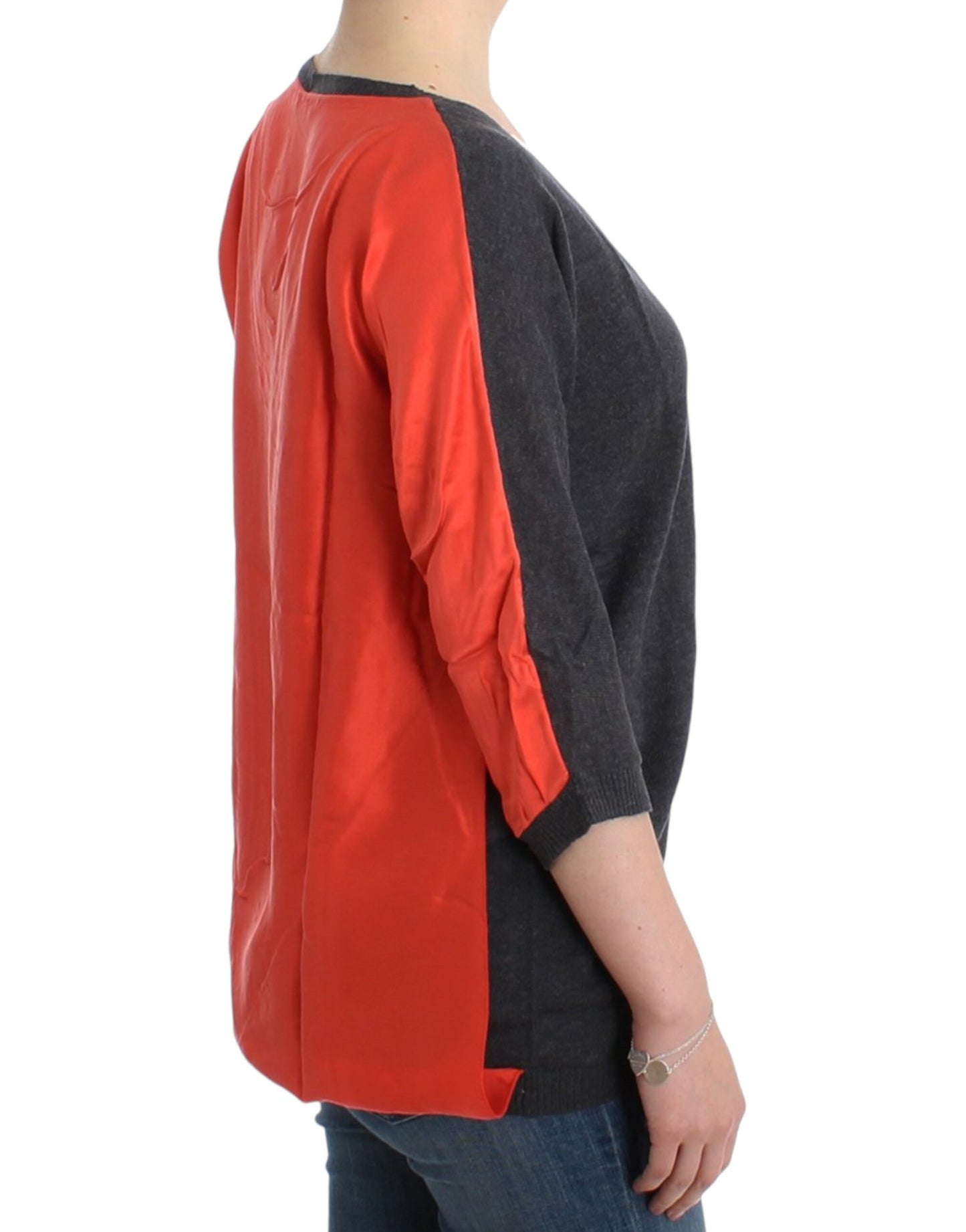 Costume National Chic V-hals Alpaca Blend Kortærmet Sweater