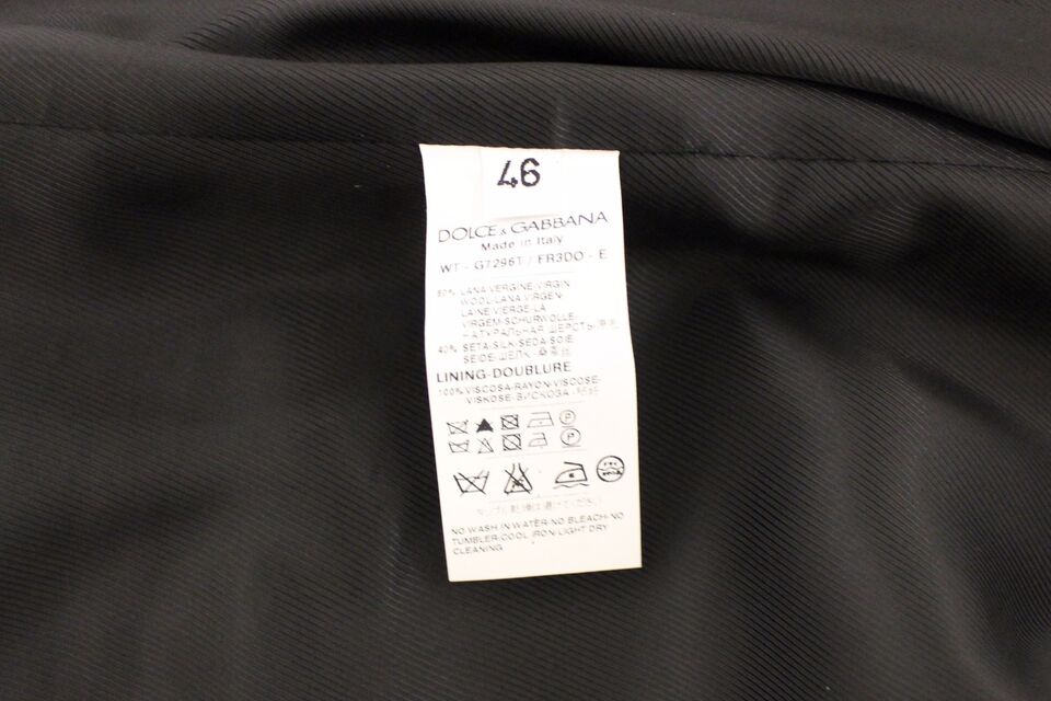 Dolce & Gabbana Chic Sort Stribet Uld Silke Kjolevest