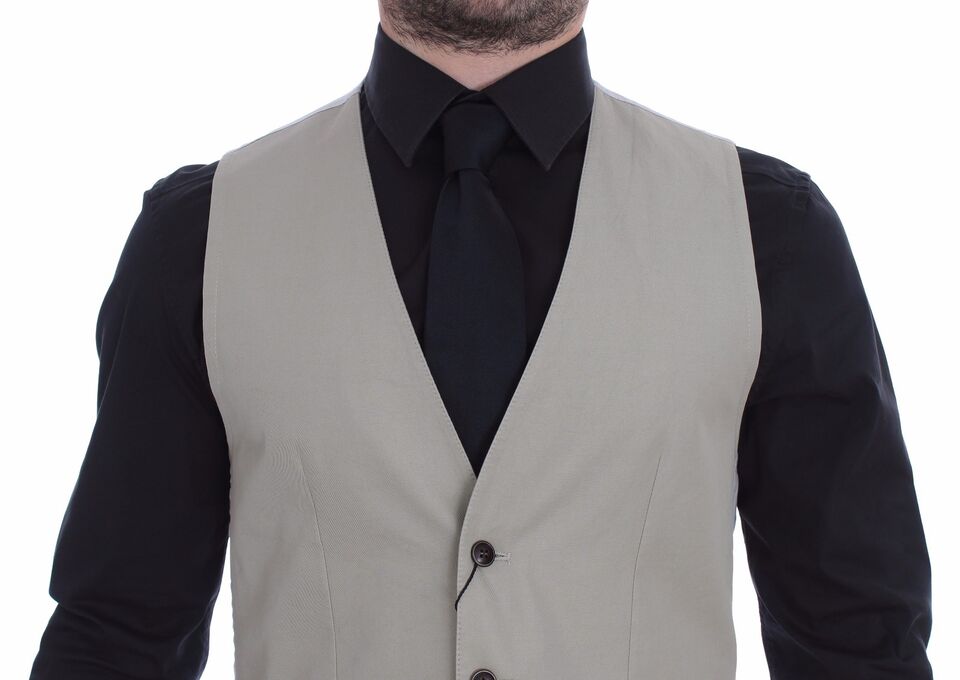 Dolce & Gabbana Chic Beige Enkeltradet Kjolevest