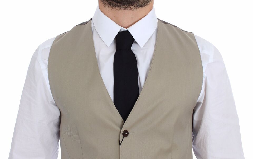 Dolce & Gabbana Elegant Beige Bomuldskjolevest