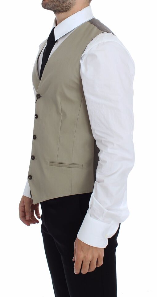 Dolce & Gabbana Elegant Beige Bomuldskjolevest